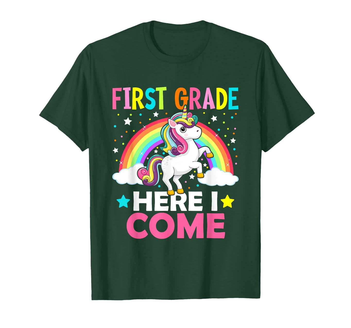 First Grade Here I Come Unicorn Back To School 1st Graders T-Shirt