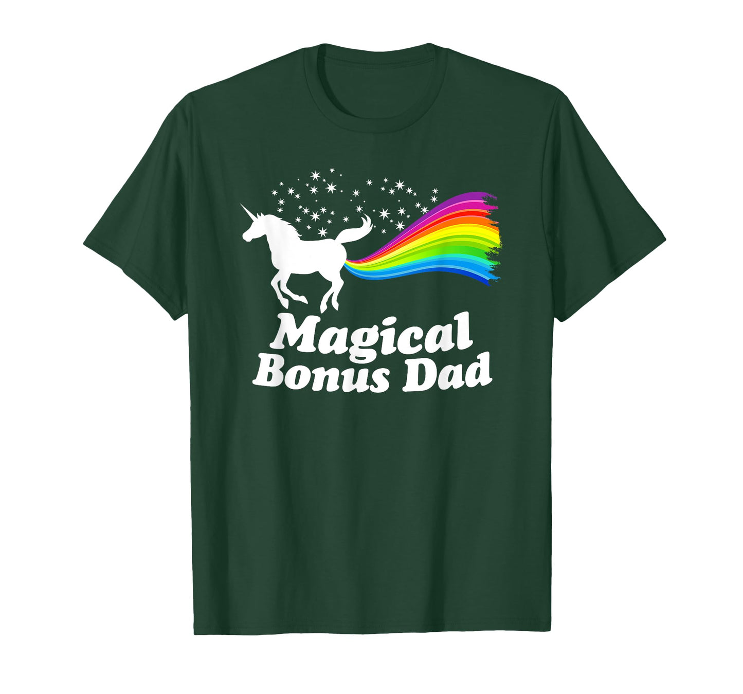 Magical Bonus Dad Unicorn Farting Rainbow T Shirt -Funny Tee T-Shirt