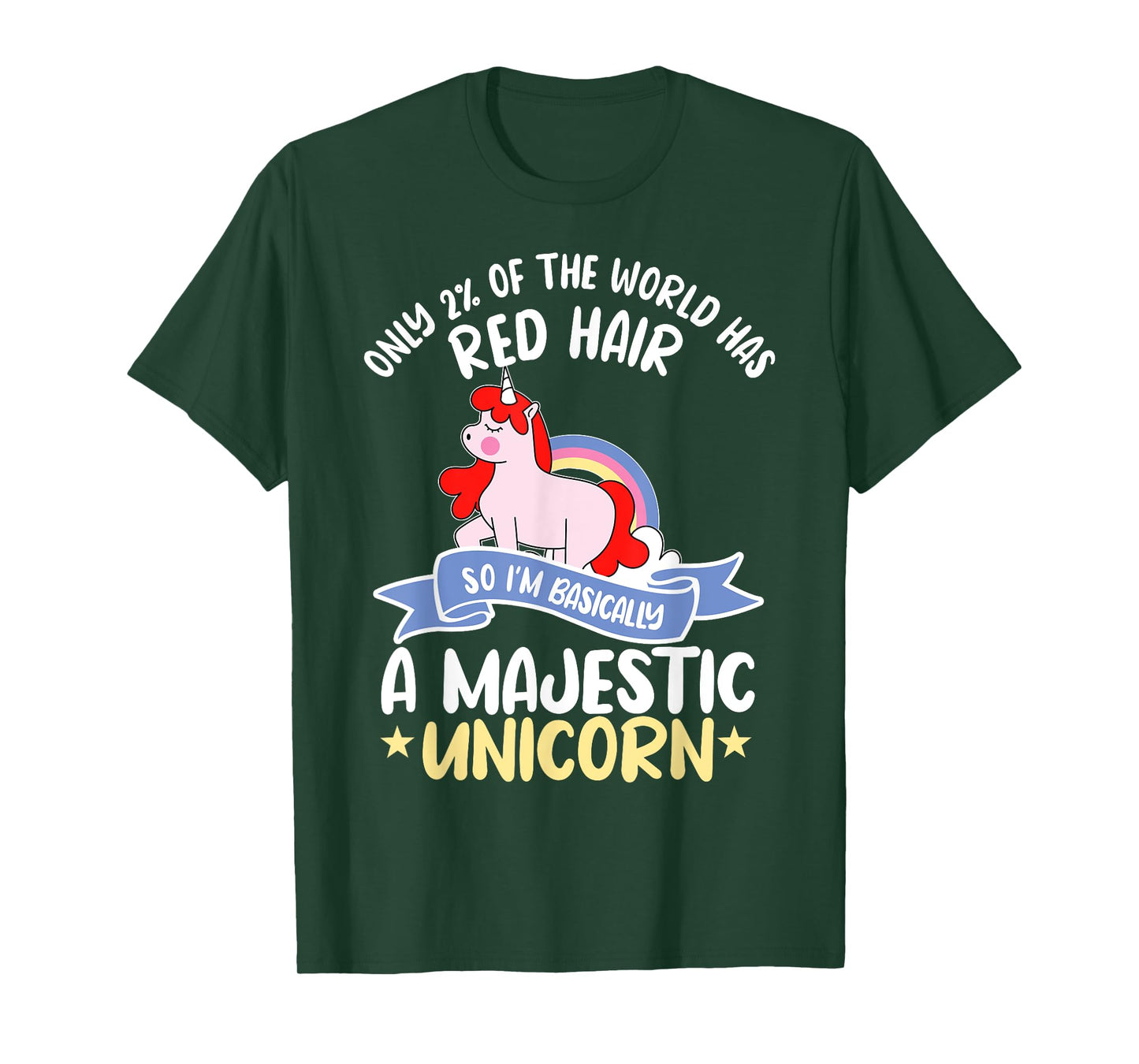 Only 2% Of The World Has Red Hair Unicorn Ginger Redhead T-Shirt