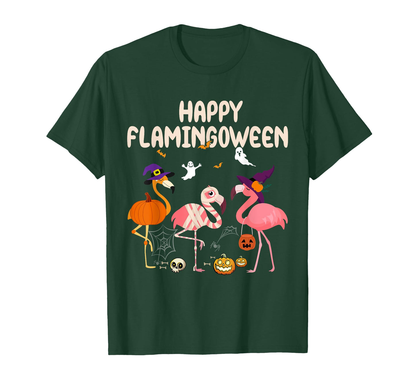 Halloween happy Flamingoween witch pumpkin mummy flamingo T-Shirt