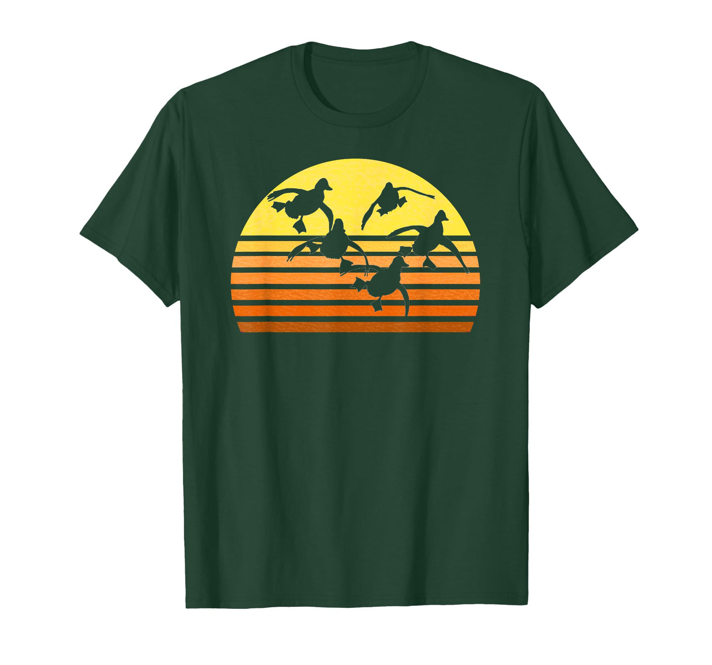 Duck Whisperer Fall Hunter Retro Sun Ducks Autumn Sky Gift T-Shirt
