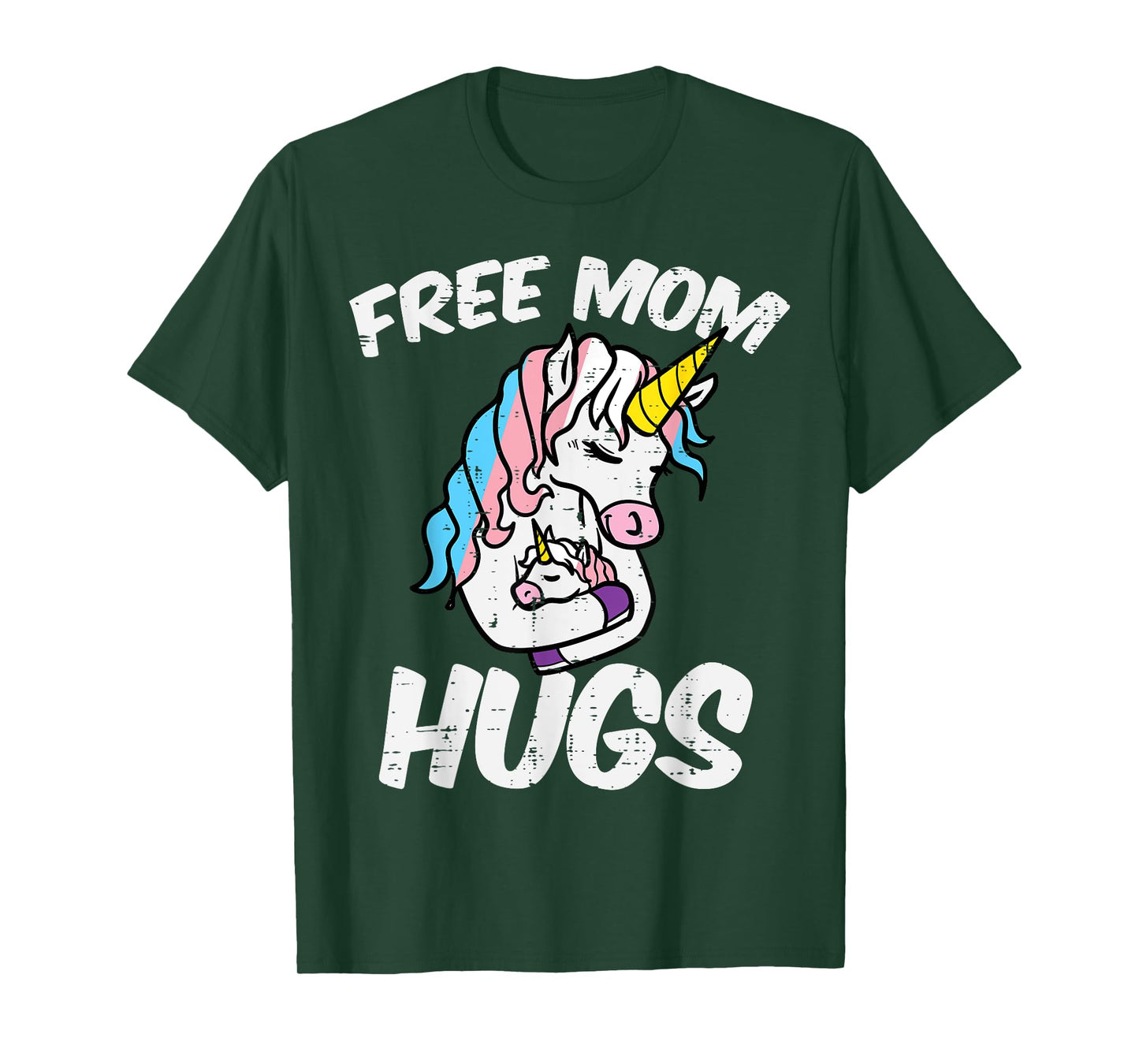 Mom Hugs Unicorn Transgender Trans Pride Flag Transsexual T-Shirt