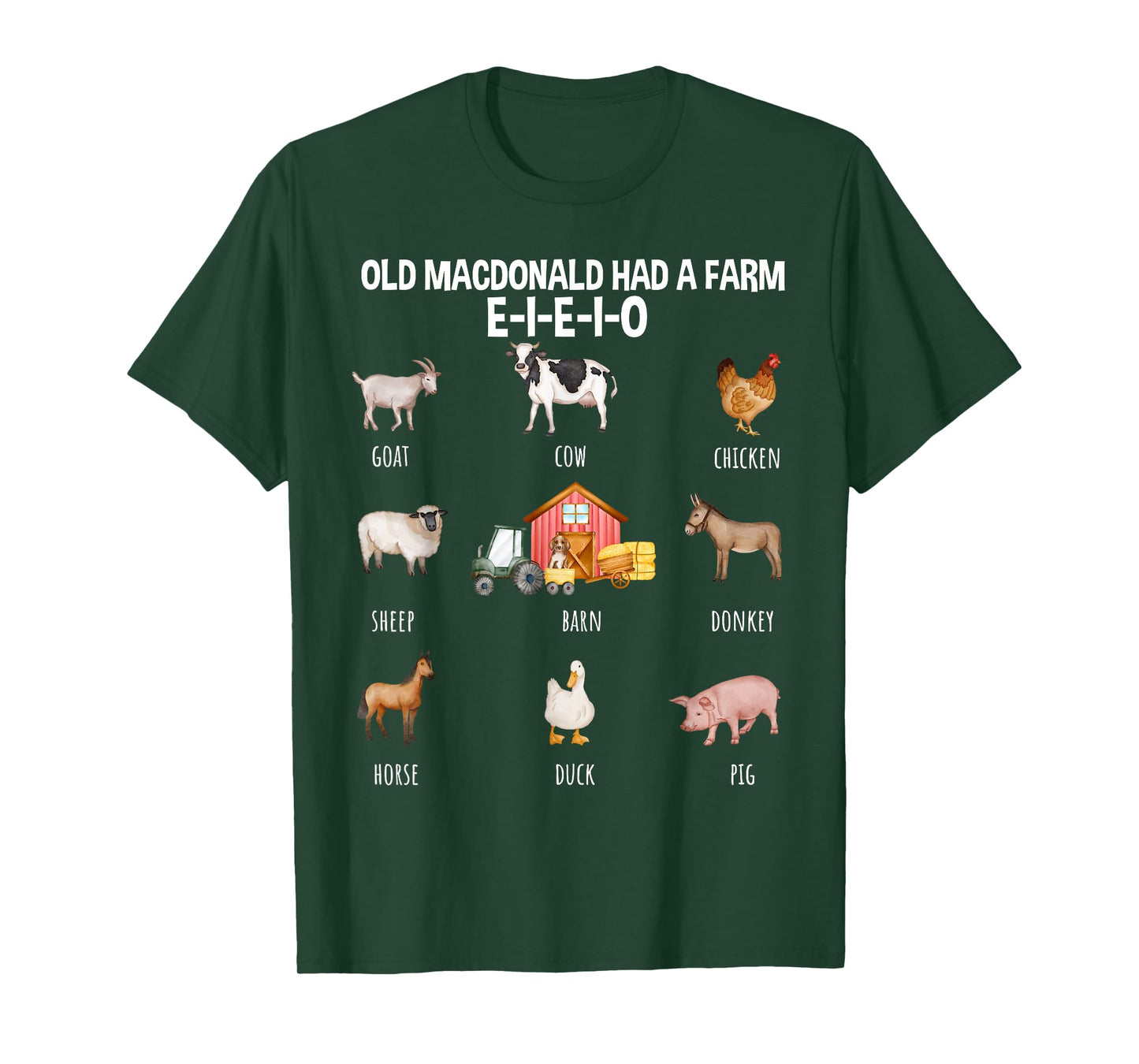 Toddler Kids Old MacDonald Had a Farm E-I-E-I-O Nursery Song T-Shirt