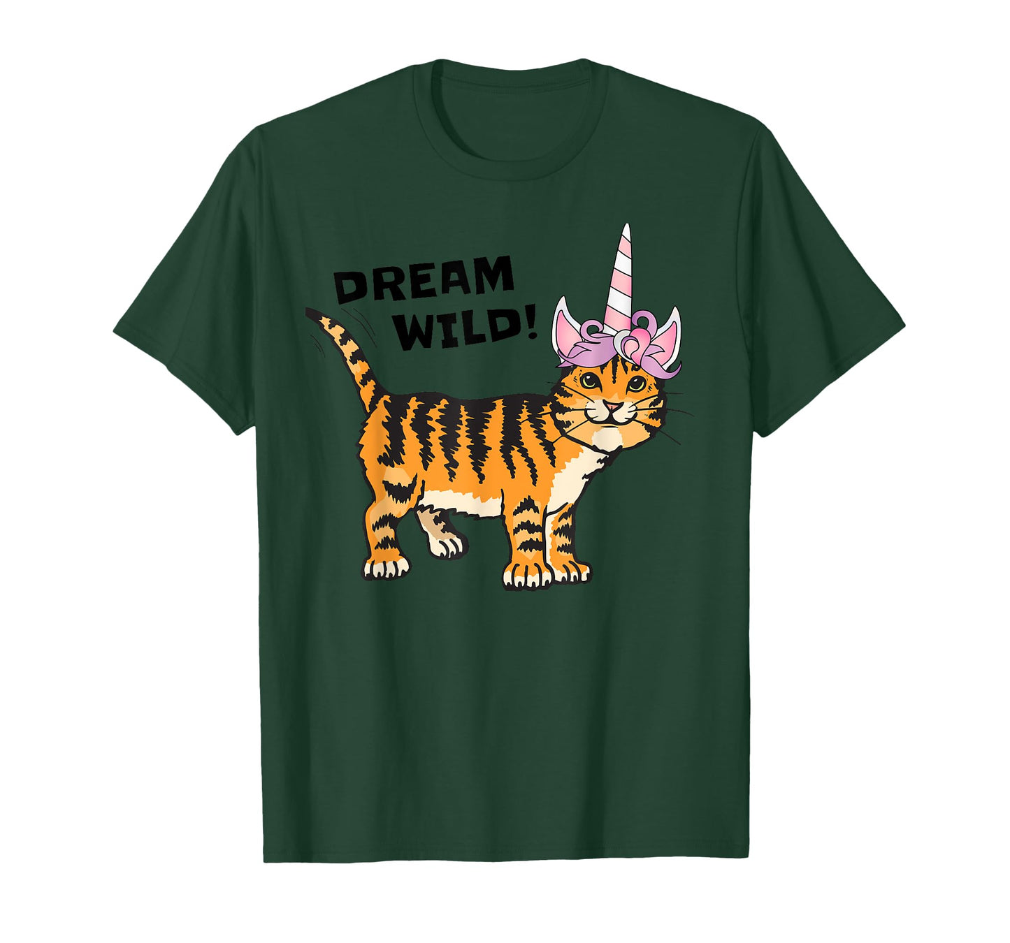 Dream Wild Cat Unicorn Tiger Lover T-Shirt, Caticorn Men Women Girls Kids T-Shirt