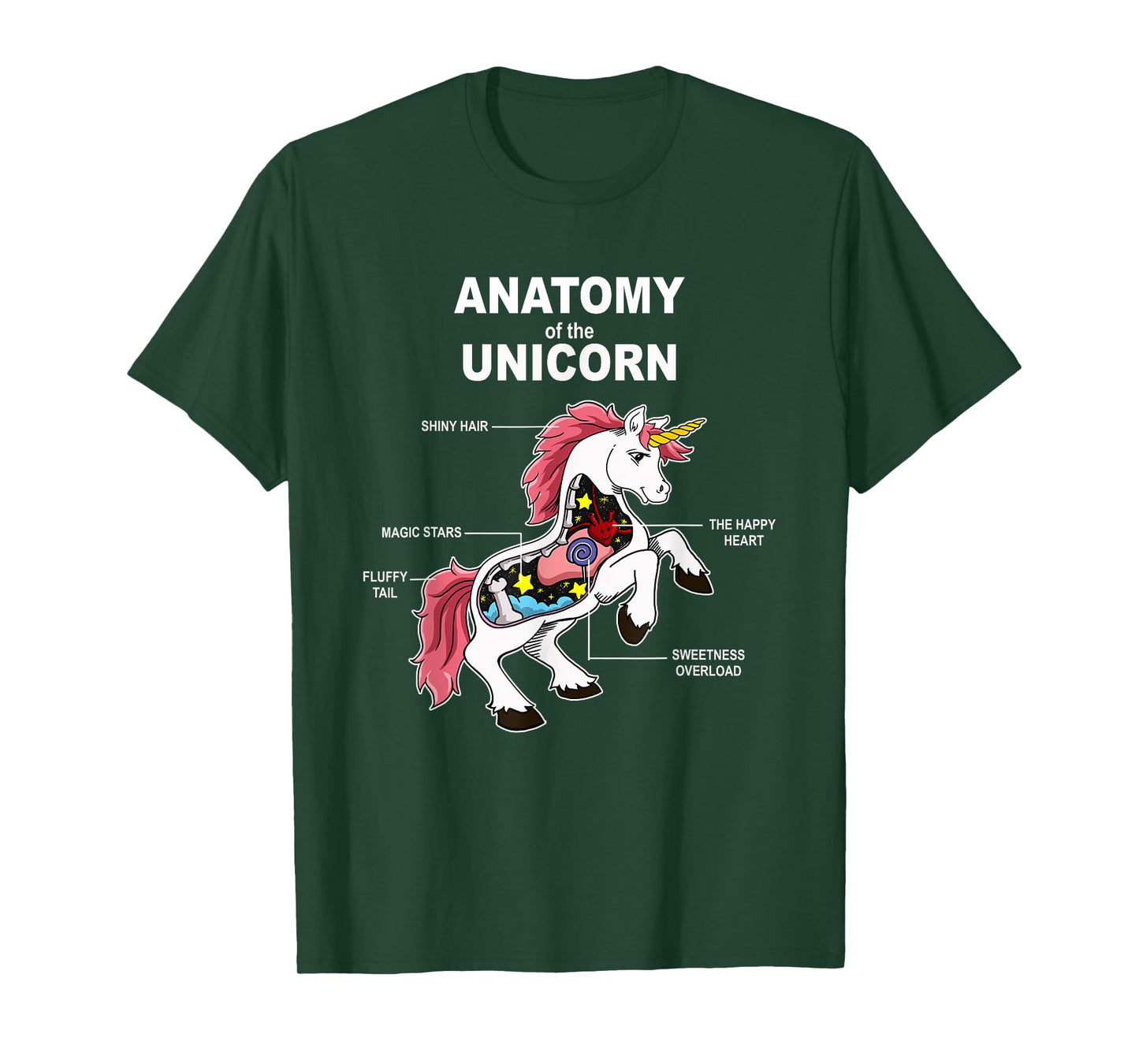Unicorn Anatomy Cute Magic Creature Funny T-Shirt