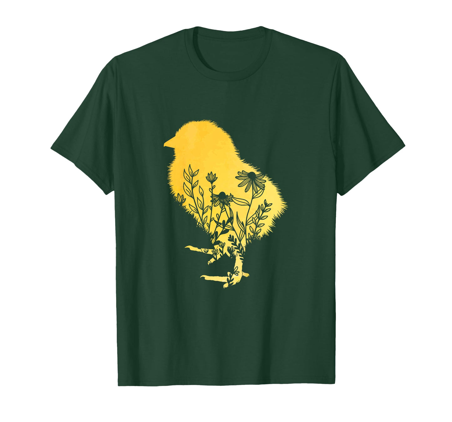 Kids Girls Chick Floral Toddler Easter Baby Chicken Cute Flower T-Shirt