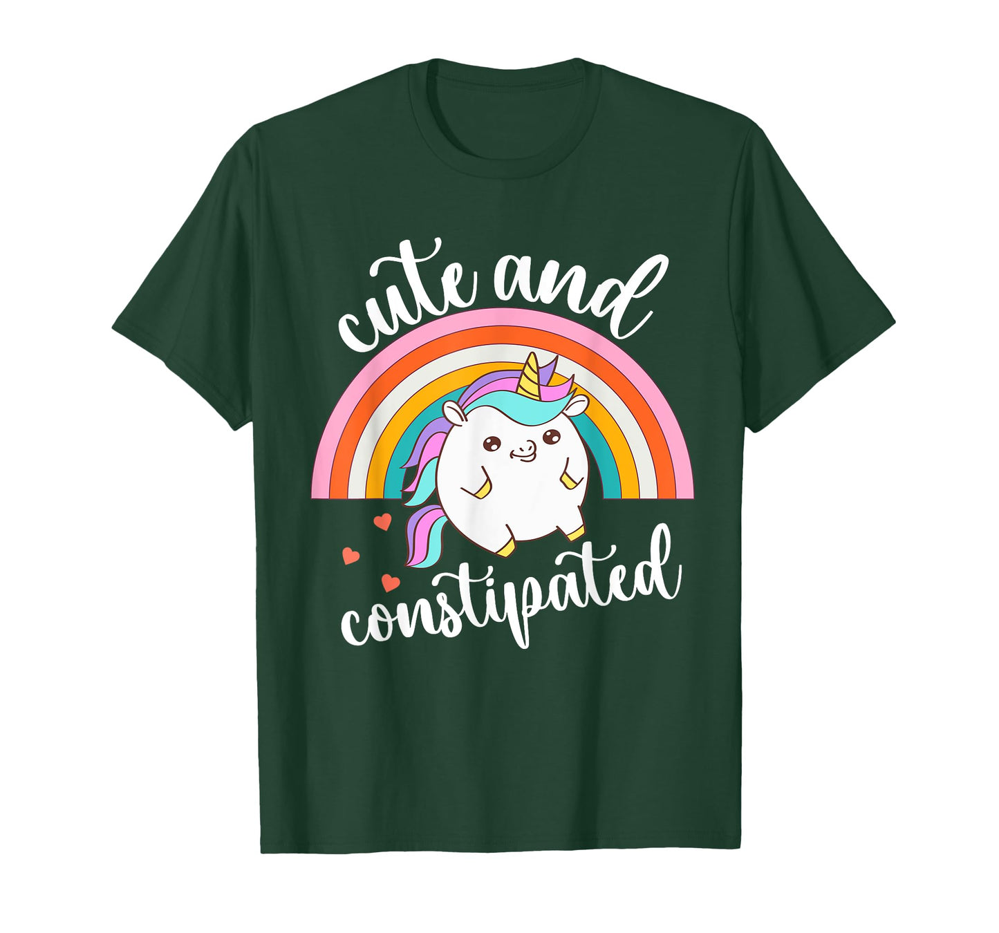 Funny Constipation IBS-C Tummy Ache Cute Constipated Unicorn T-Shirt