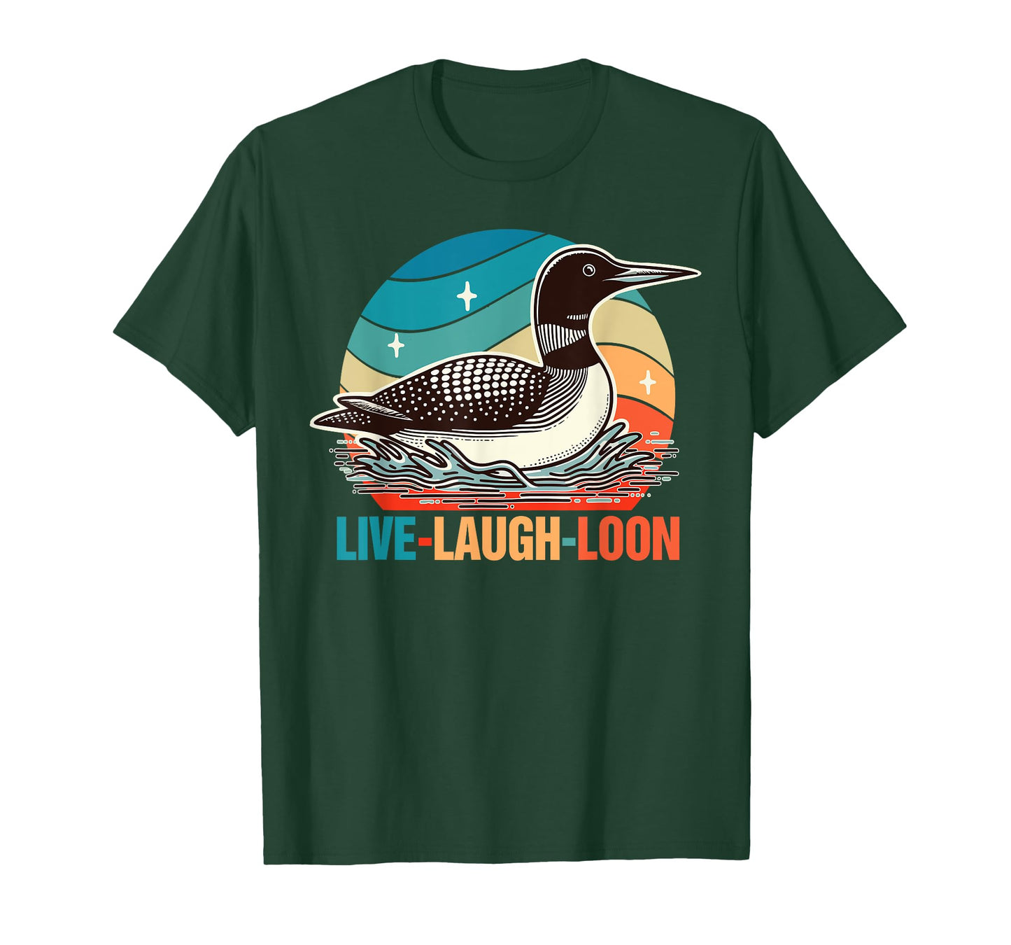 Funny Birds Mom Retro Vintage Outfits Common Loon Bird Lover Bird Watching Lives Laugh Loon T-Shirt, Small, Black