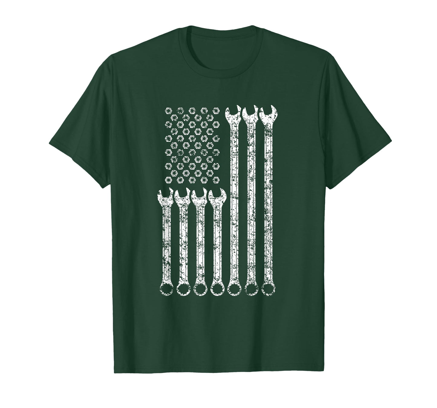 American Flag Mechanic Combination Wrench Wrenches Car T-Shirt