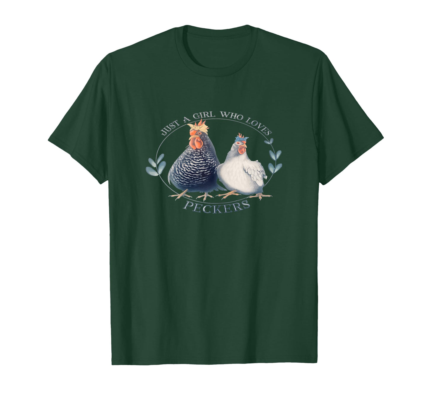 Just A Girl Who Loves Peckers Chicken Funny Farm Girl Mom T-Shirt