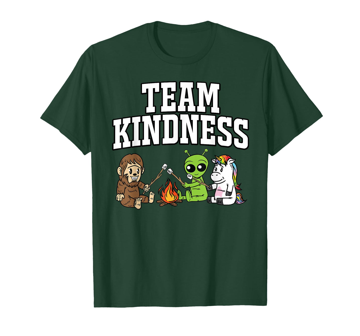 Team Kindness Sasquatch Alien Unicorn Teacher Shirt Gift Men Women Kids T-Shirt