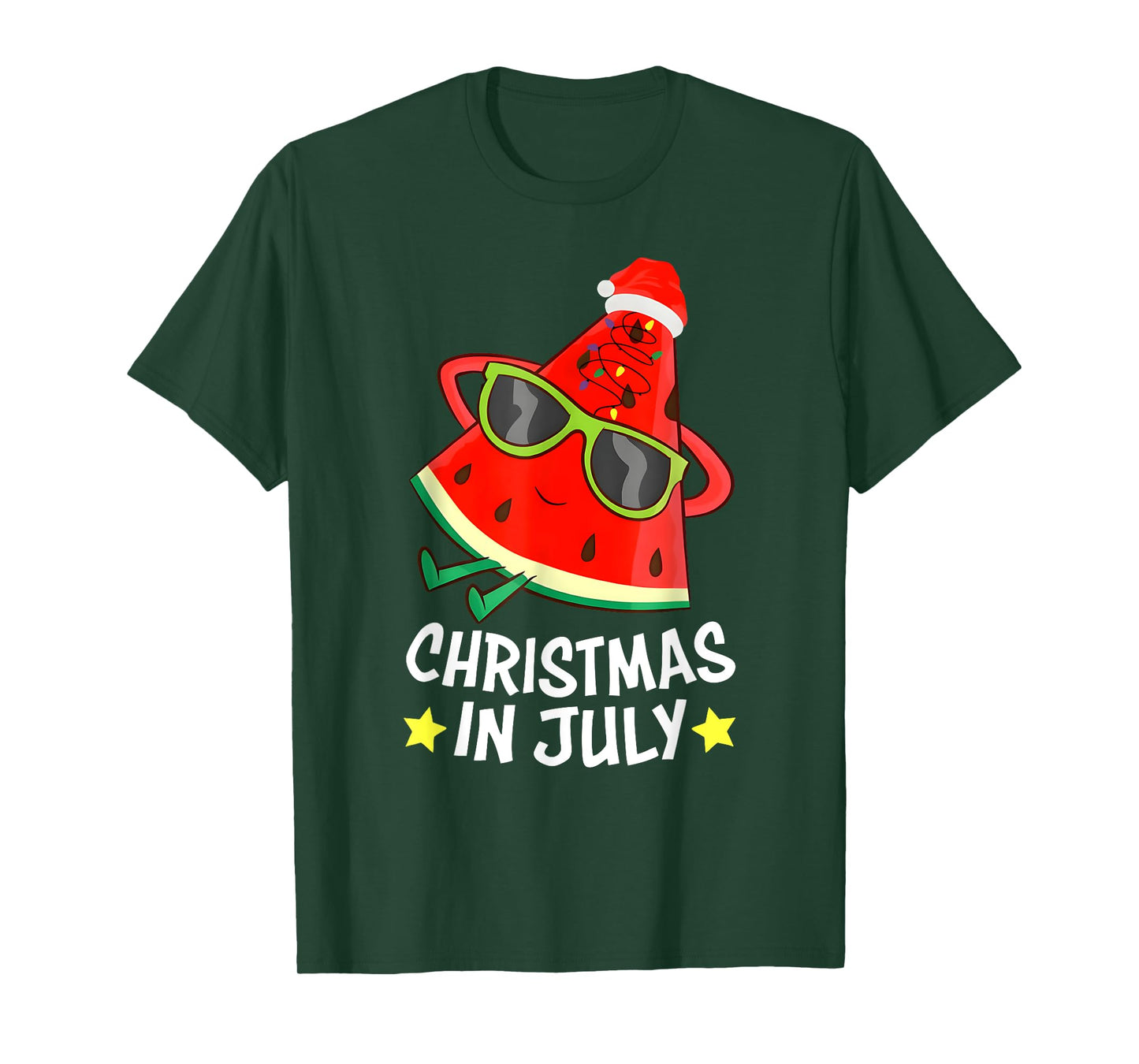 Christmas In July Watermelon Xmas Tree Summer Men Women Kids T-Shirt