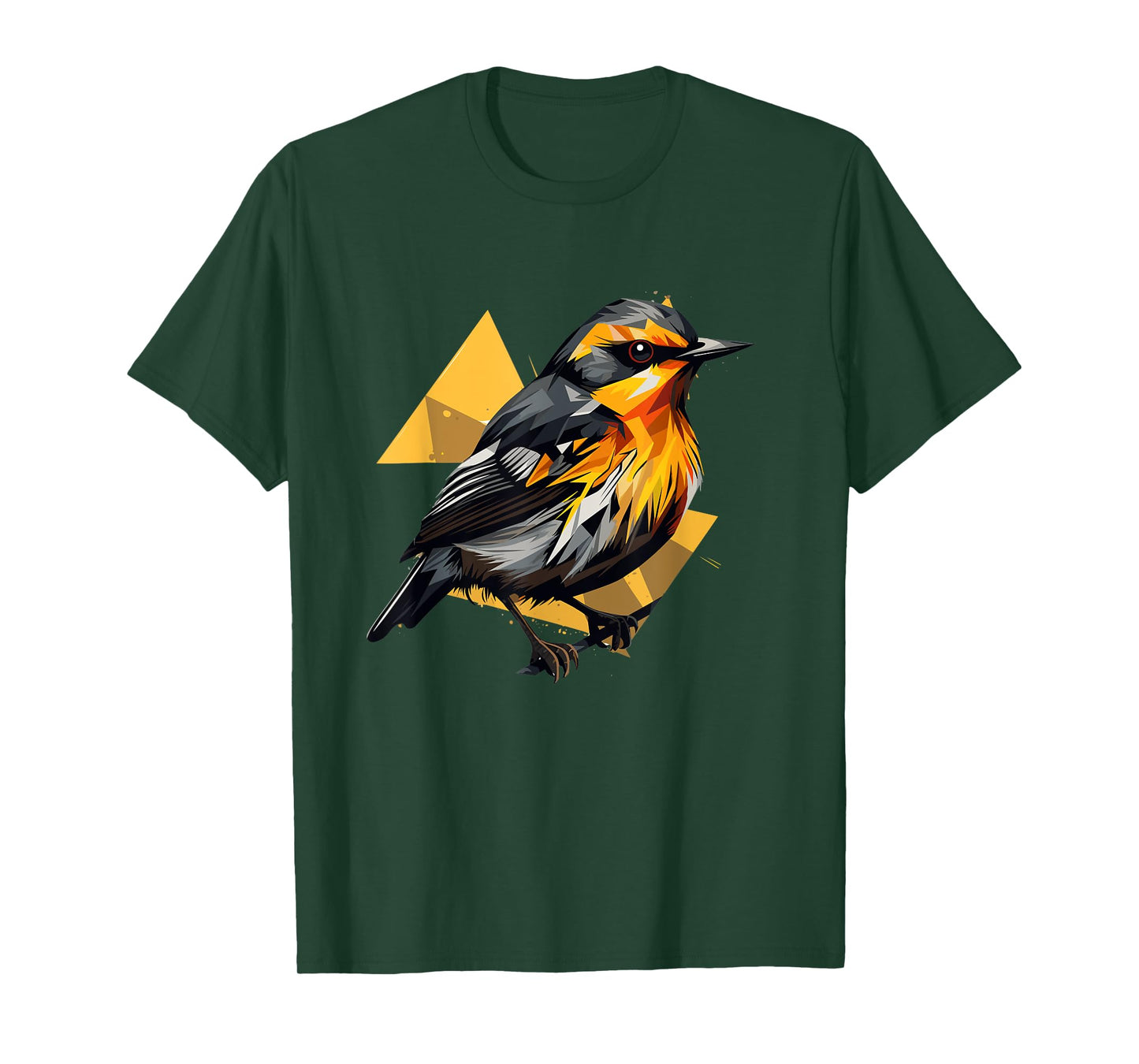 Blackburnian Warbler Geometric Patten Art,Cute Bird Lover T-Shirt