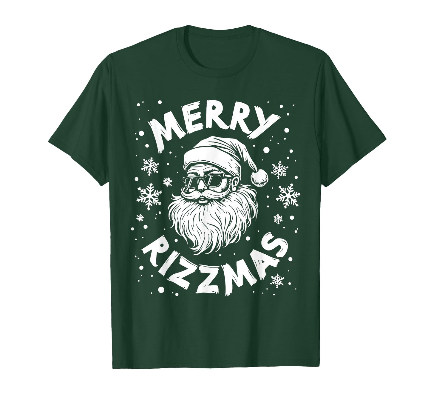 Merry Rizzmas Kids Teens School Funny Christmas Santa Claus T-Shirt