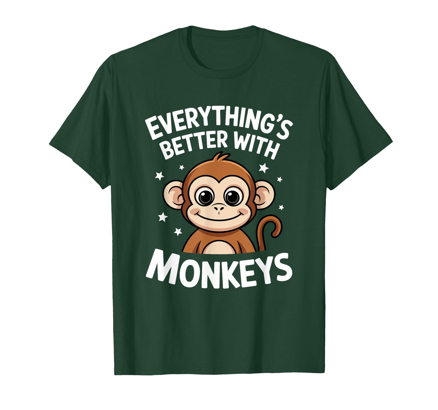 Cute Monkey Lover Adults or Kids Boys Girls Monkeys T-Shirt