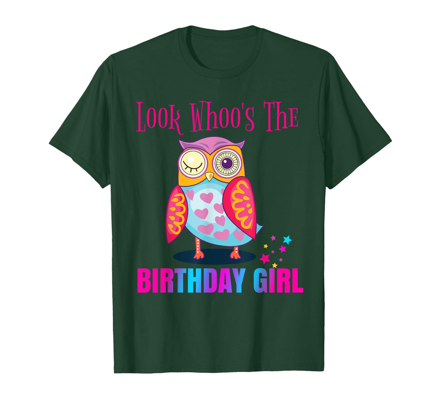 CUTE Look Whoos OWL Birthday Girl Shirt Party Outfit Gift T-Shirt