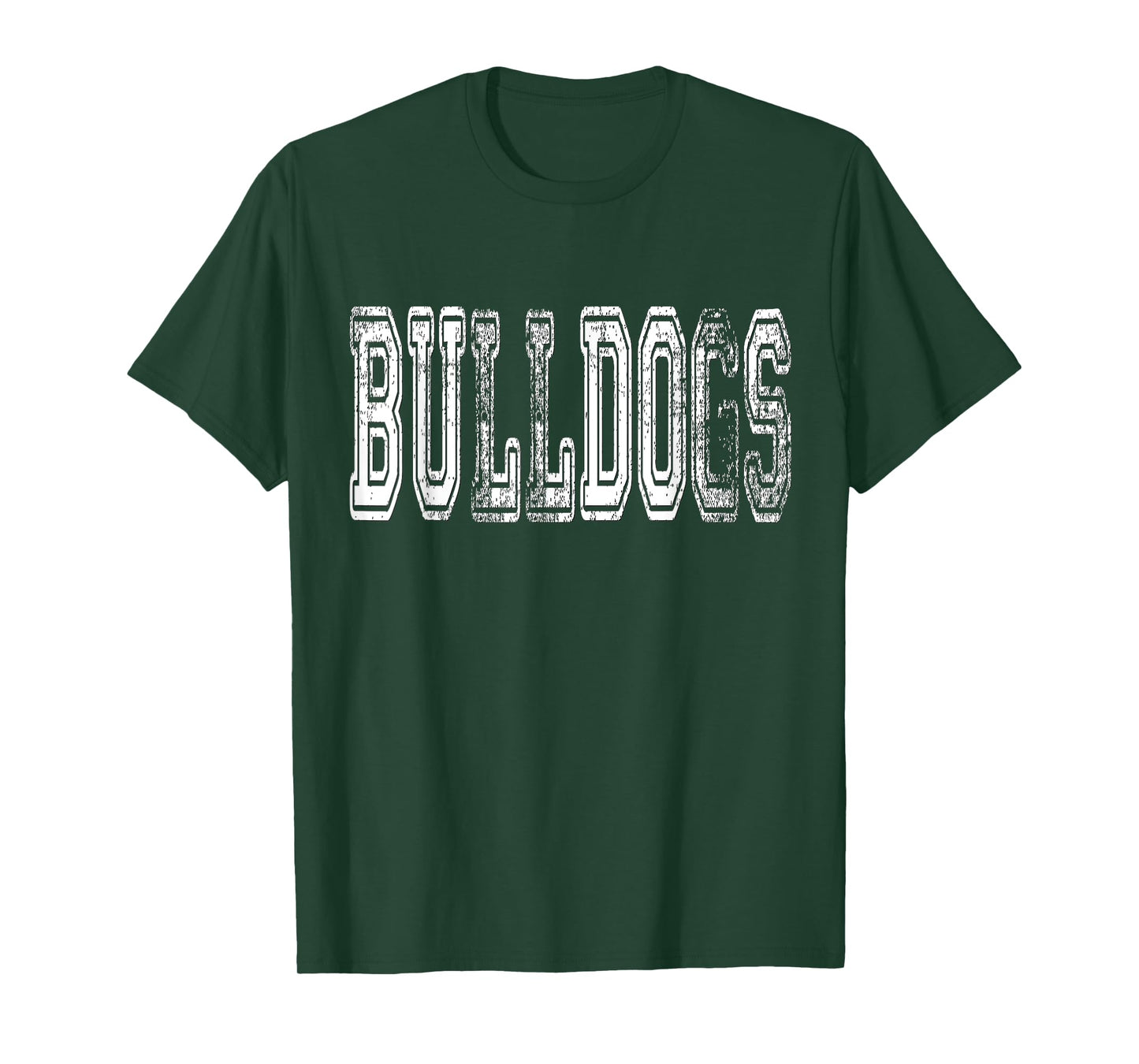 Bulldogs Mascot Distressed Vintage School Sports Name Fan T-Shirt