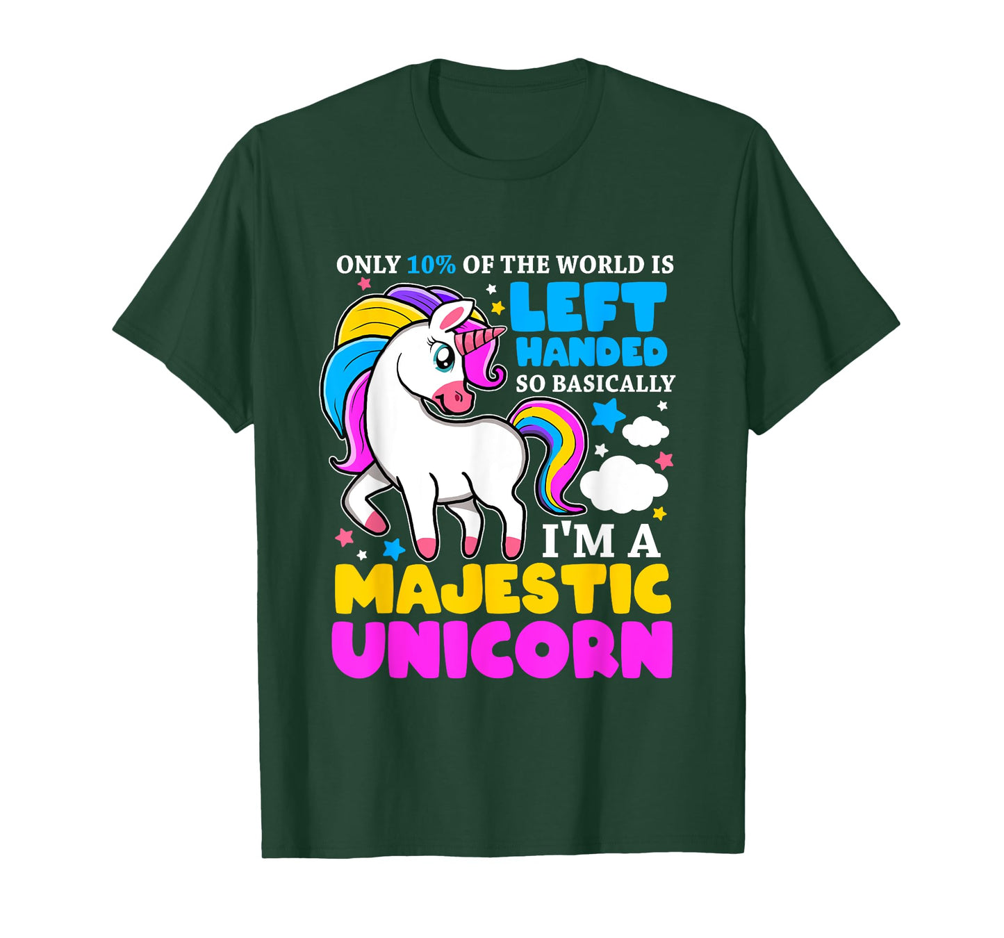 Only 2% Of The World Is Left Handed I'm A Majestic Unicorn T-Shirt