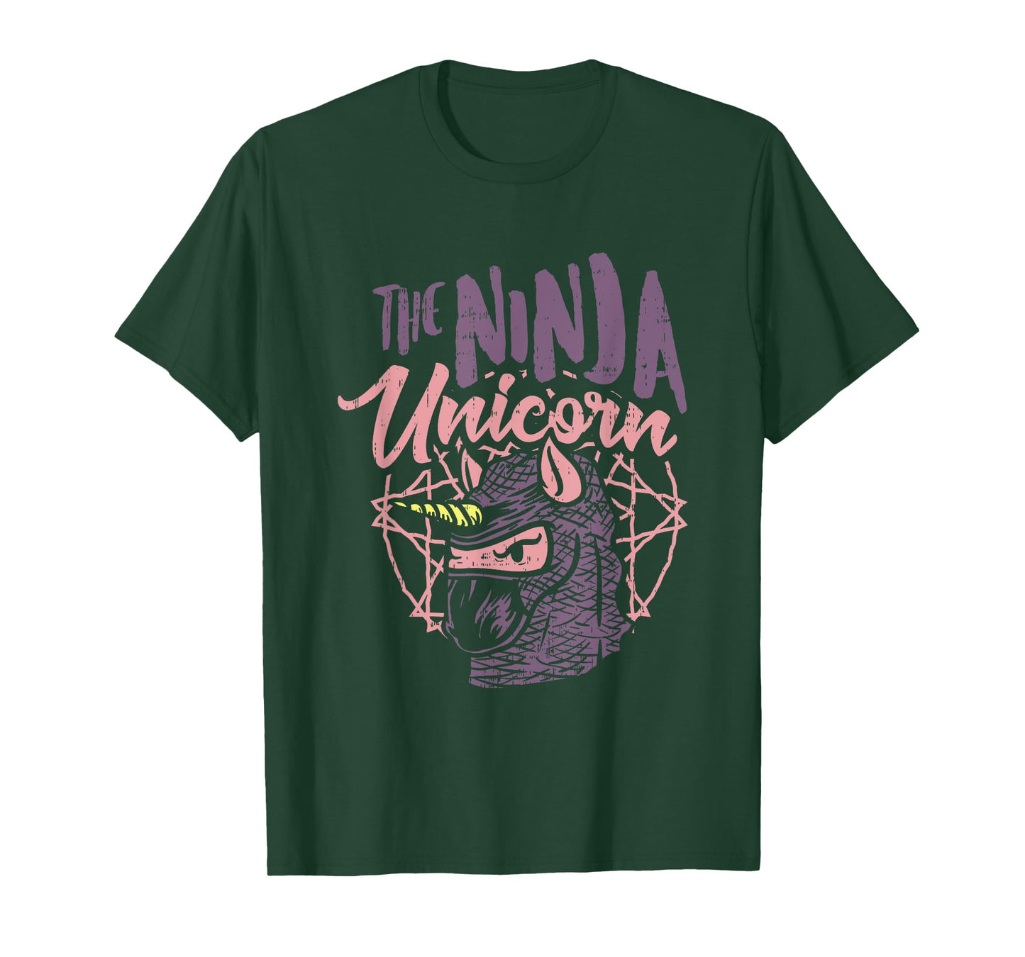 The Ninja Unicorn - Fantasy Assassin with stabbing Horn T-Shirt