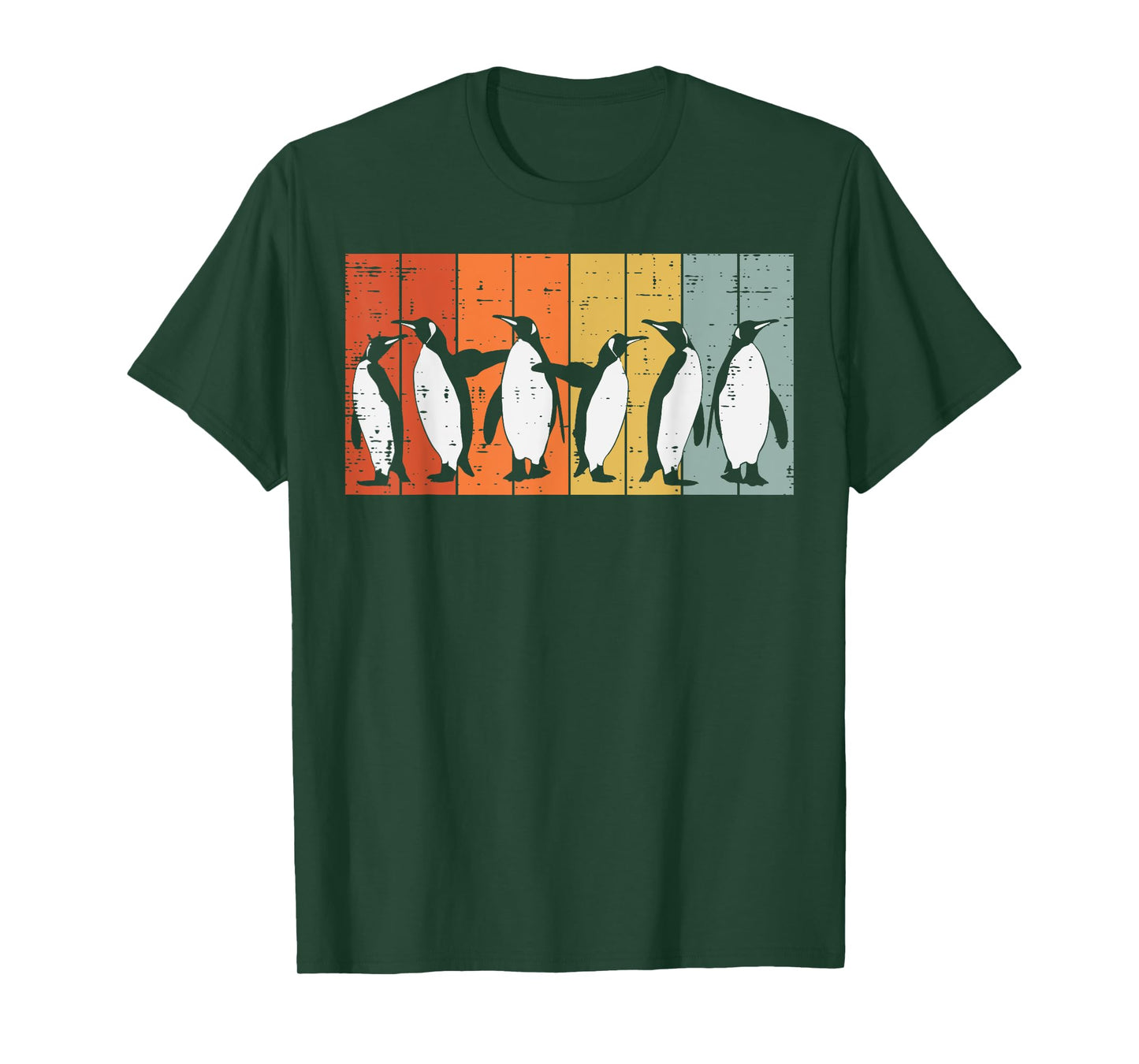 Penguins Retro Stripes Retro Antarctic Bird Kids Men Women T-Shirt