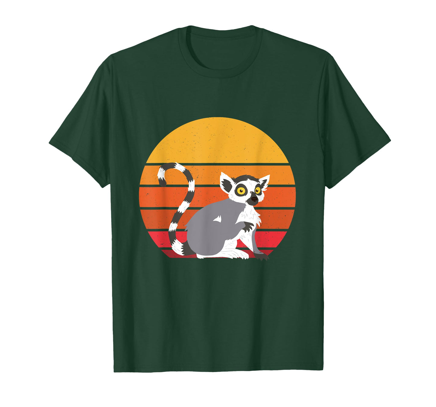 Lemur Sunset Funny Lemur Lover Retro Madagascar Animal T-Shirt