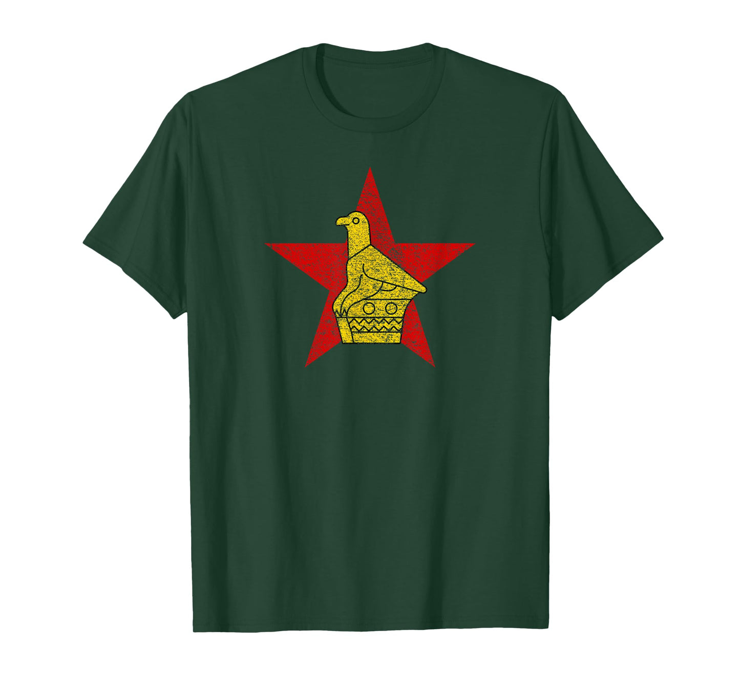 ZIMBABWE FLAG COAT OF ARMS ZIMBABWE BIRD AND STAR T-Shirt