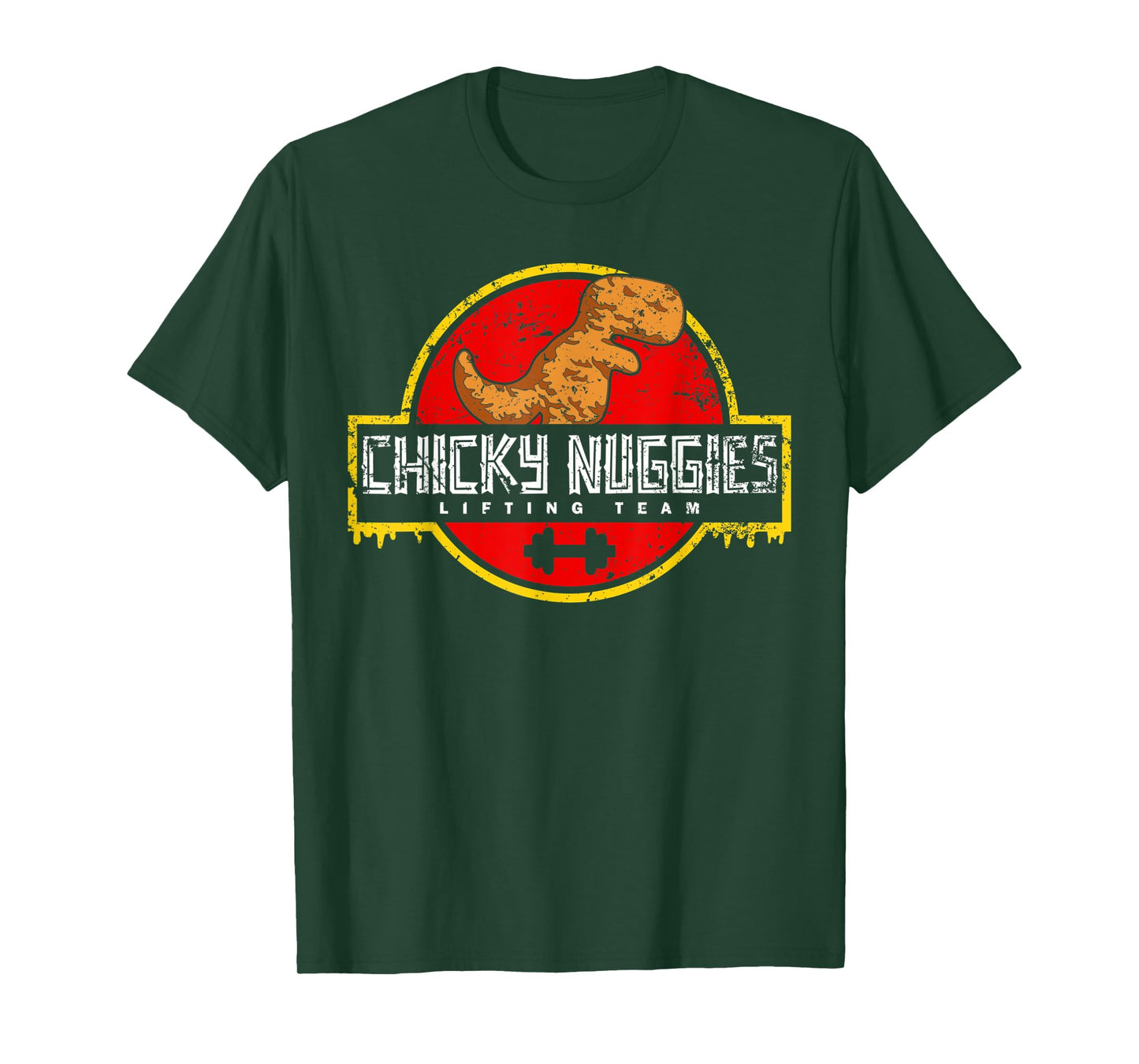 Chicky Nuggies Lifting Team Chicken Nugget Lover Distressed T-Shirt
