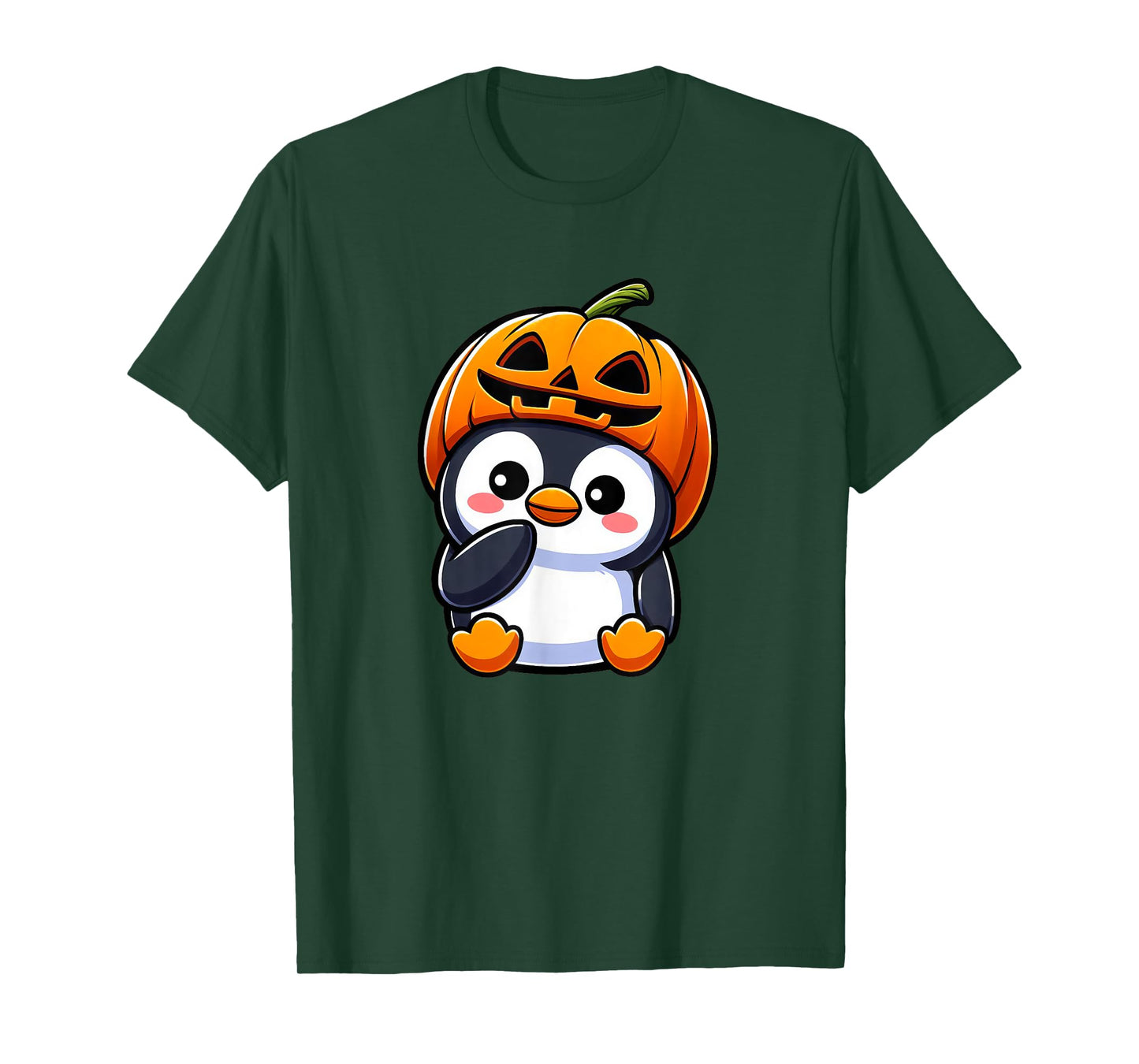Halloween Penguin Pumpkin Hat T-Shirt