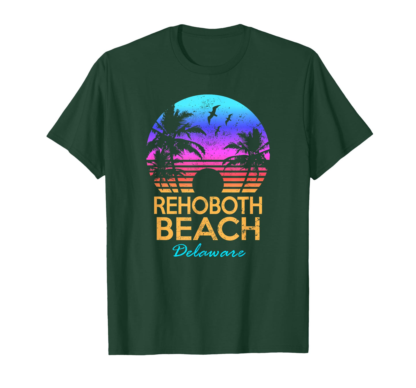 Rehoboth Beach Delaware Summer Vacation Retro Vintage Sunset Men Women Kids T-Shirt