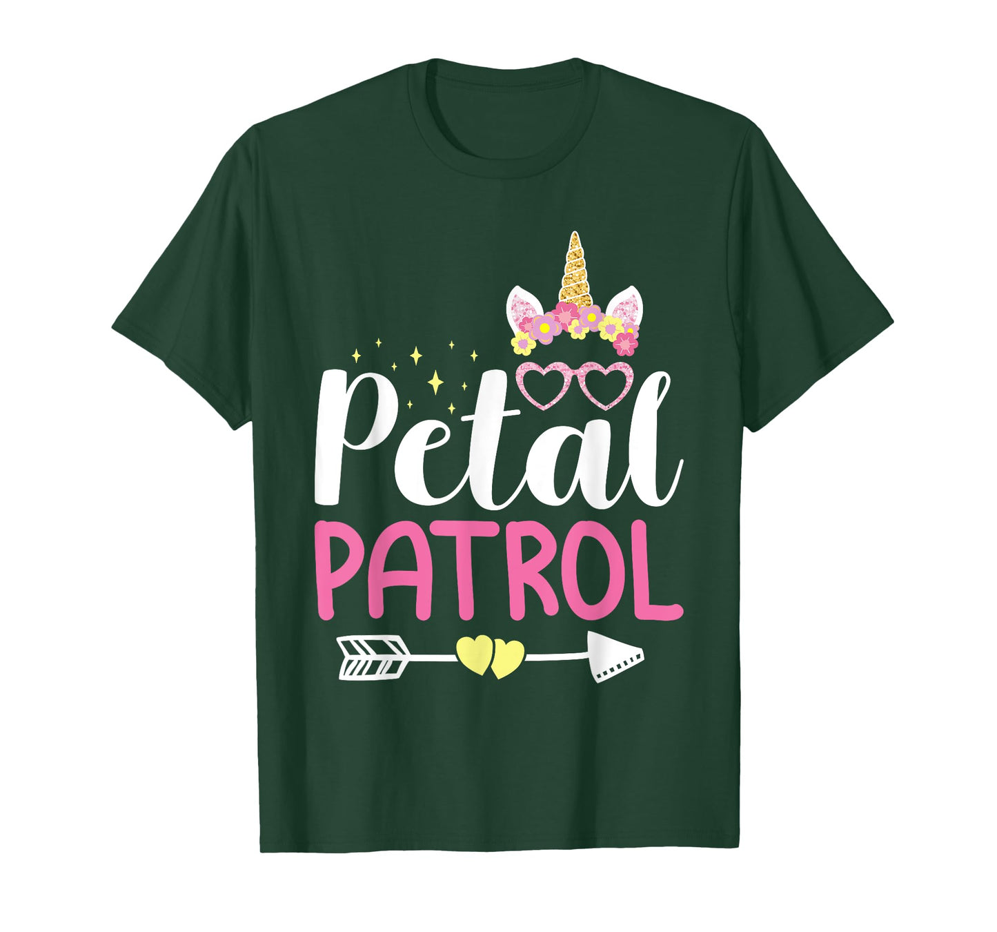 Petal Patrol Cute Girl Flowers Unicorn Wedding Bridal T-Shirt