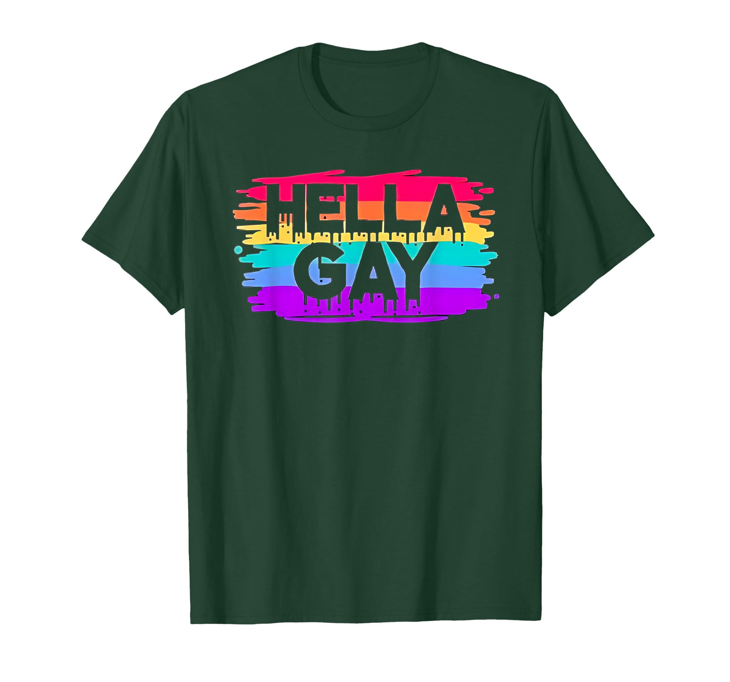 Hella Gay Pride Month 2025 Funny Gay Lesbian LGBTQ Rainbow T-Shirt