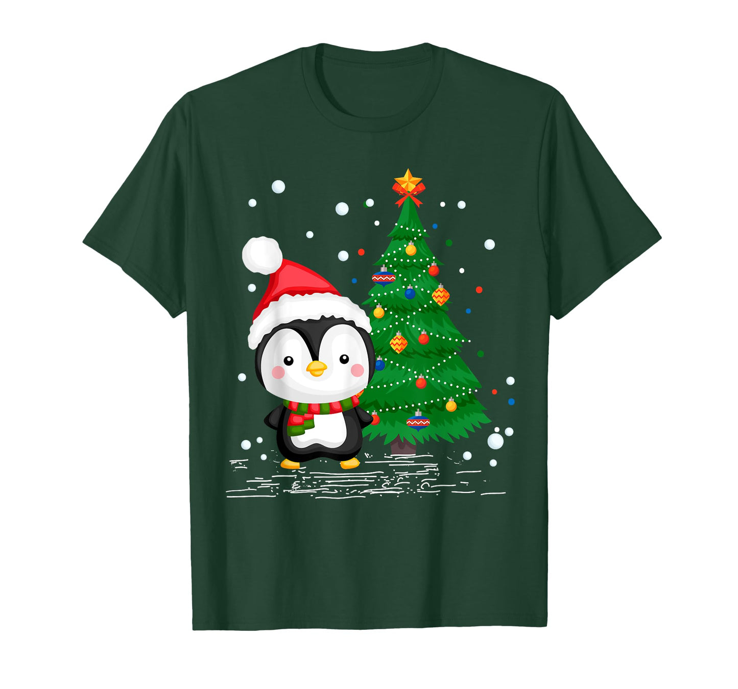Funny Penguin Lover Gift Santa Hat Penguin Christmas T-Shirt