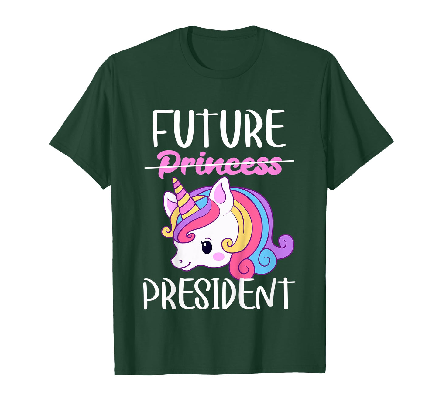 Kids Future President Girls Feminist Unicorn T-Shirt