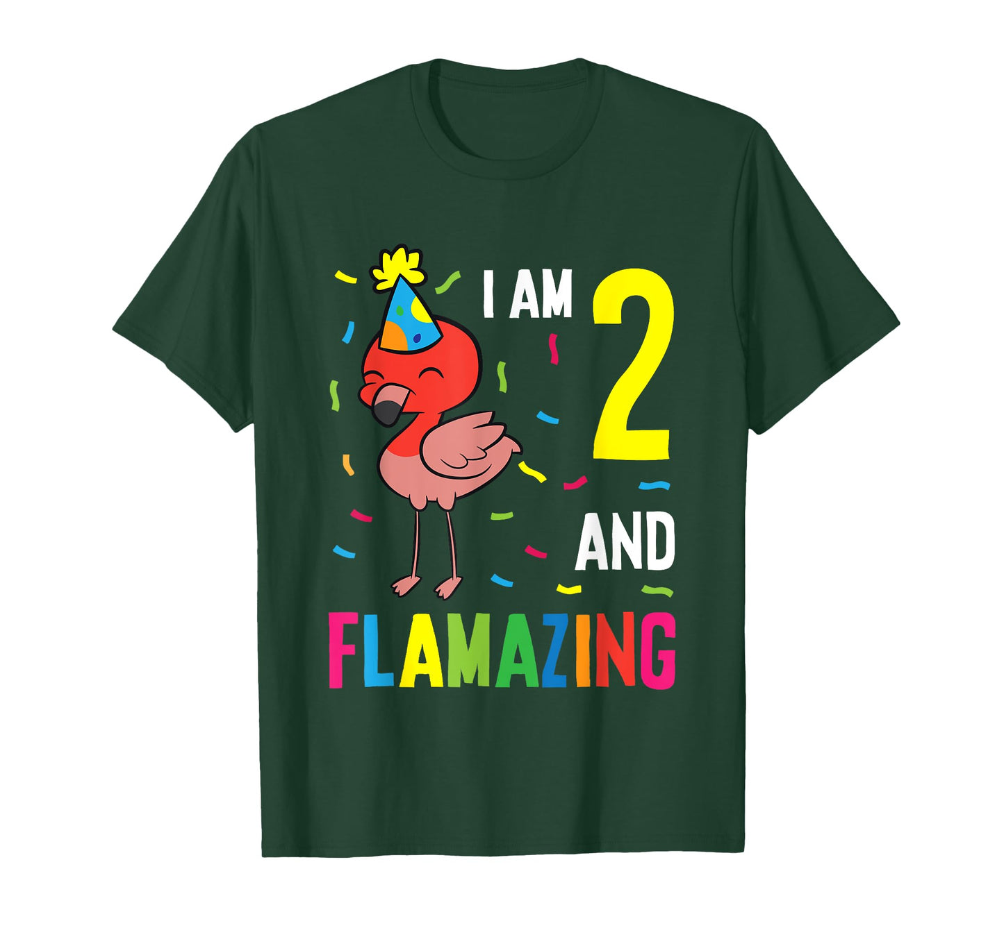 Flamingo 2nd Birthday I Am 2 And Flamazing T-Shirt