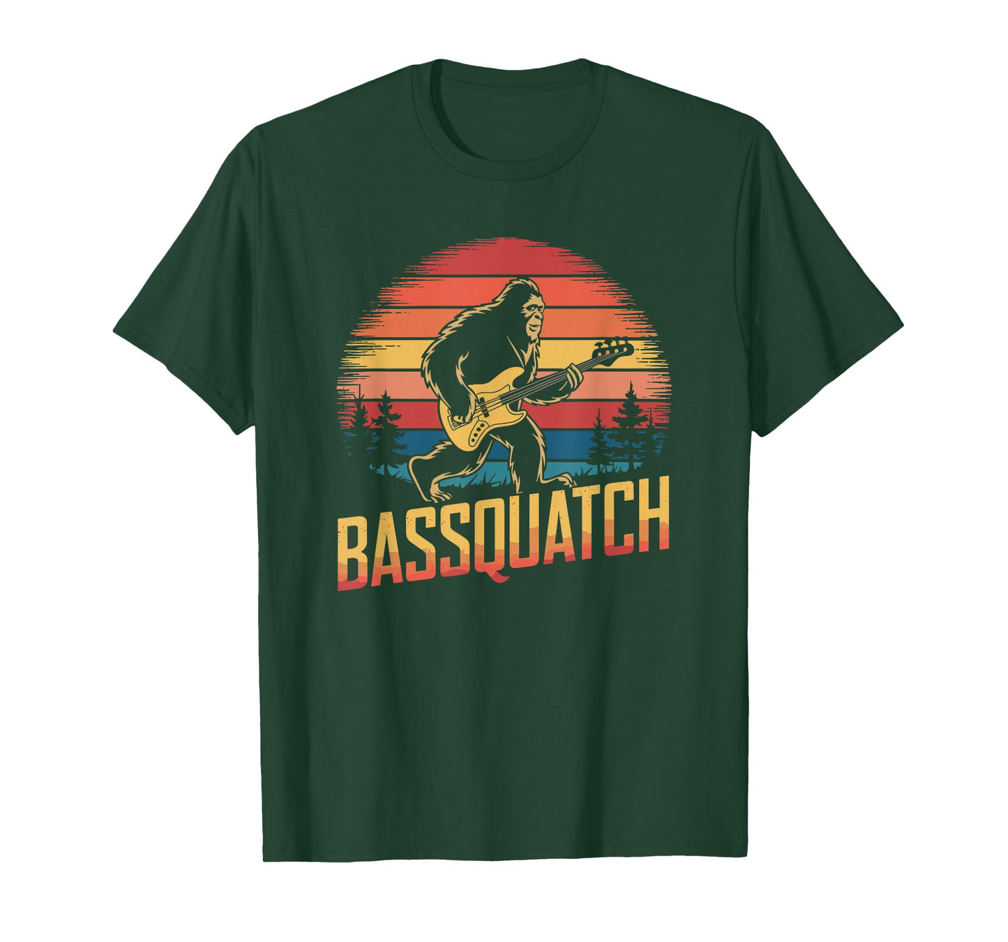 Bassquatch, Retro Bigfoot Bass Guitar Sasquatch T-Shirt
