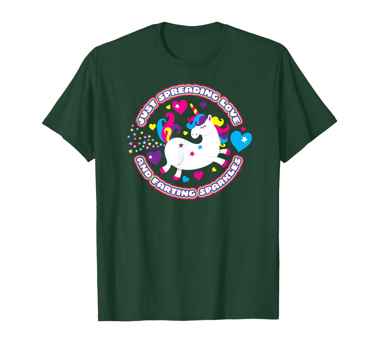 Unicorn Fart Shirt Just Spreading Love and Farting Sparkles T-Shirt