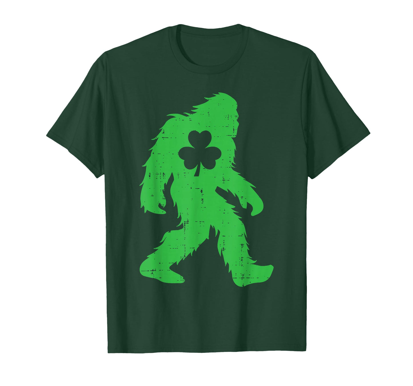 St Patricks Day Bigfoot Sasquatch Shamrock Men Women Kids T-Shirt