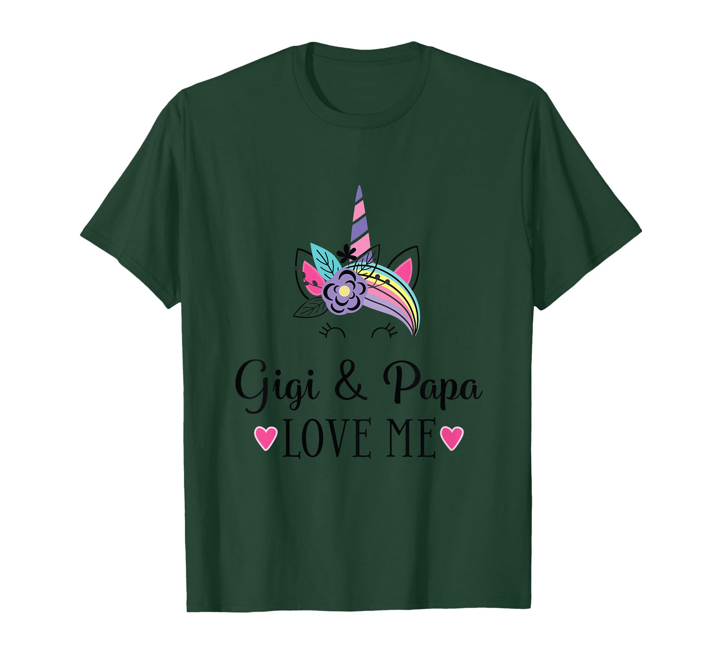 Kids Gigi and Papa Love Me Unicorn T-Shirt
