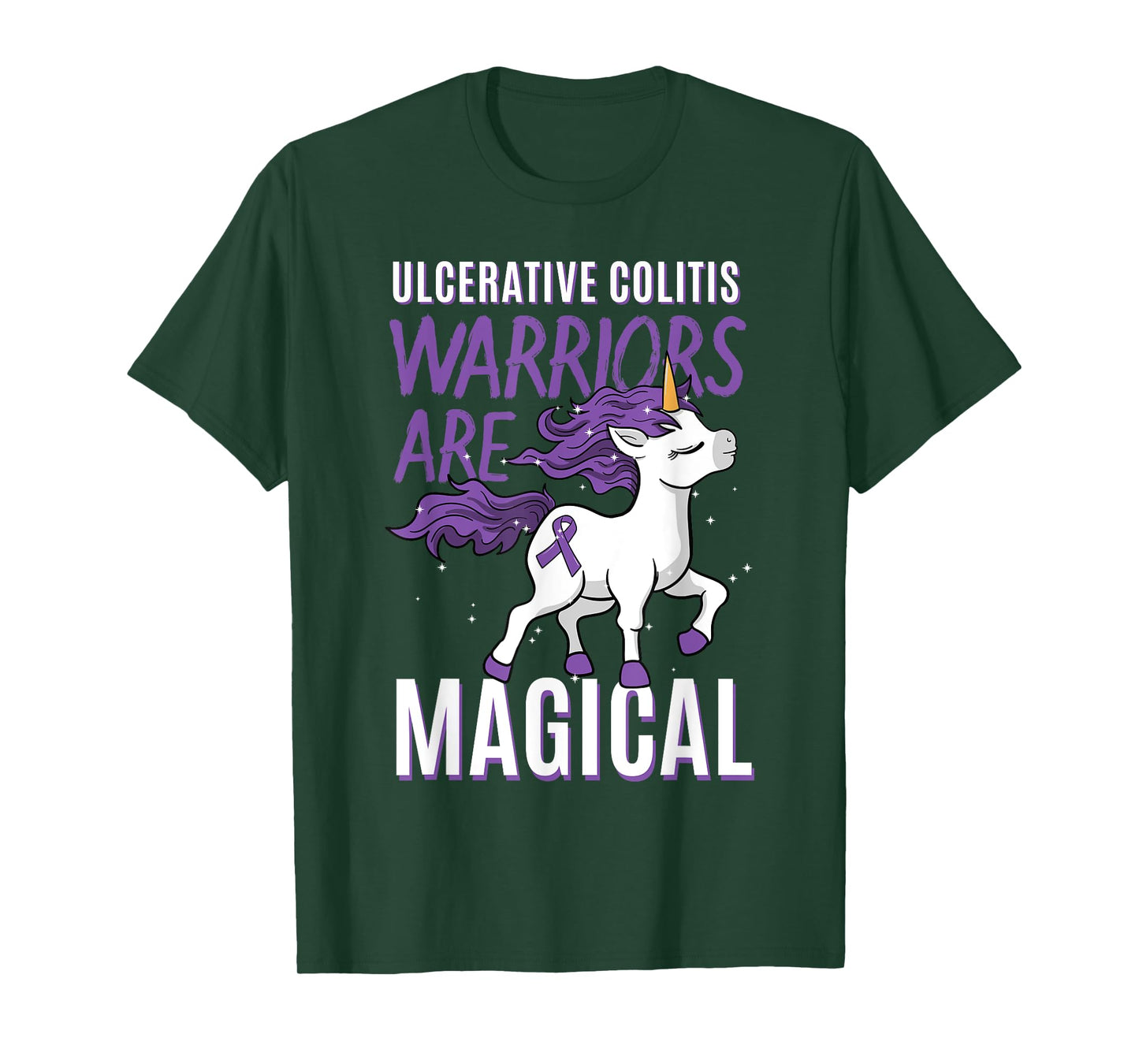 Ulcerative Colitis Awareness IBD Unicorn Purple Ribbon Gift T-Shirt