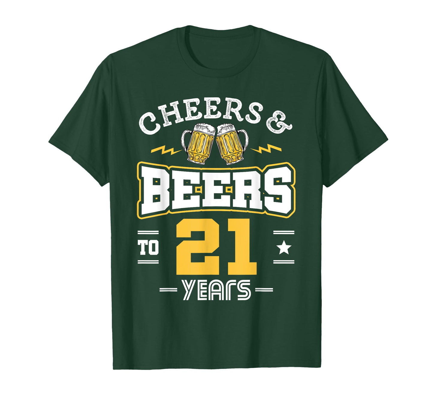 21st Birthday Cheers And Beers to 21 Years Funny Gift T-Shirt