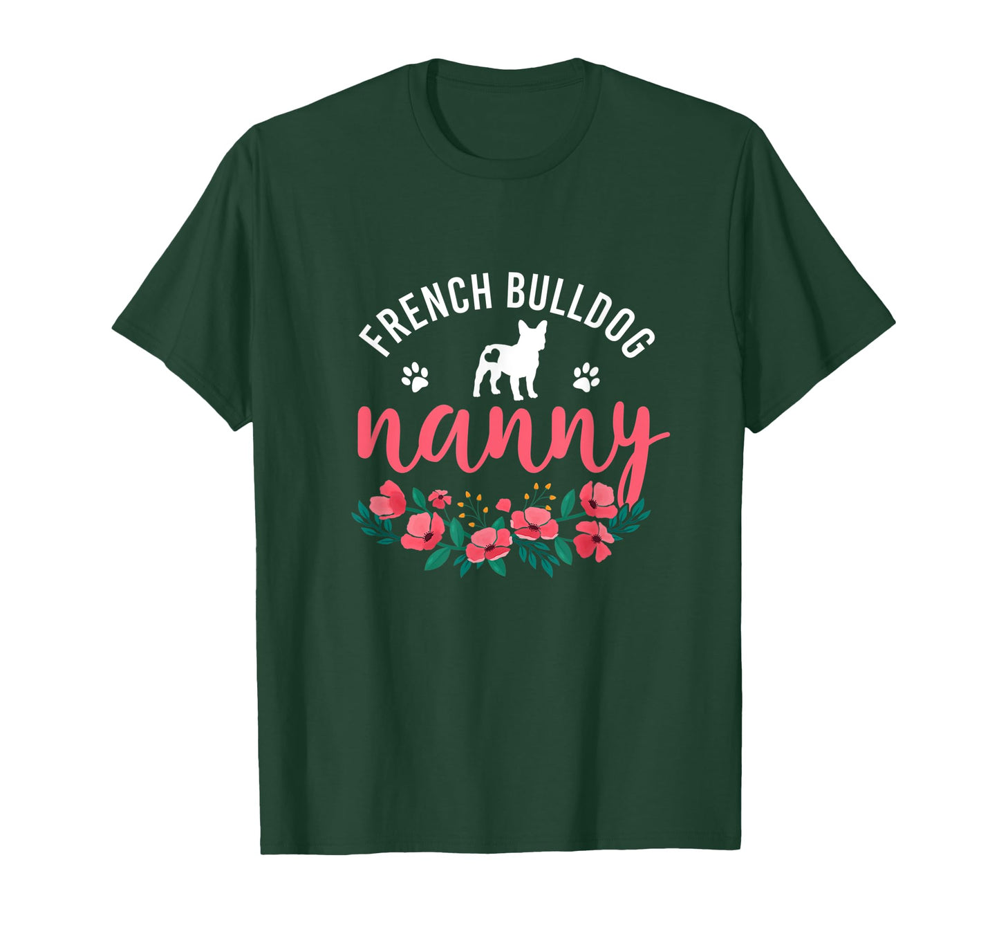 French Bulldog Nanny Gifts Womens Cute Dog Lover Christmas T-Shirt