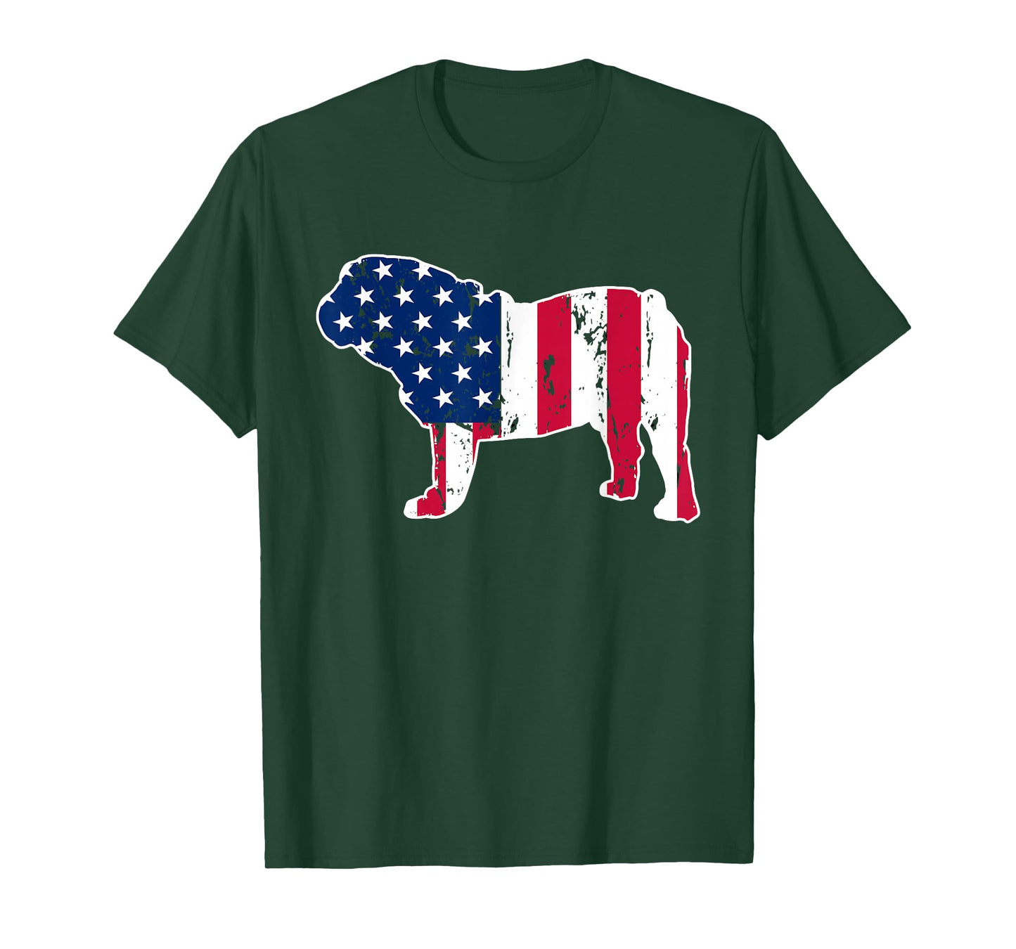 English Bulldog Dog Lovers American Flag 4th of July T-Shirt