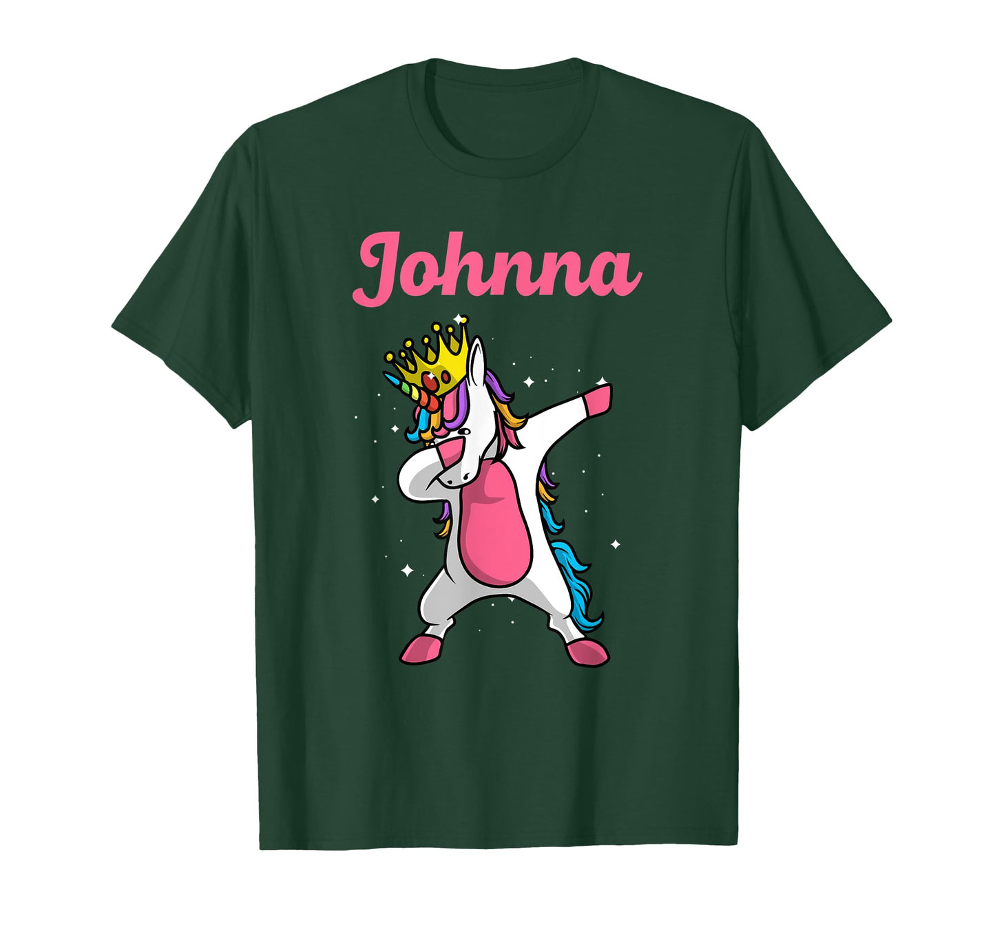 JOHNNA Name Personalized Birthday Dabbing Unicorn Queen T-Shirt
