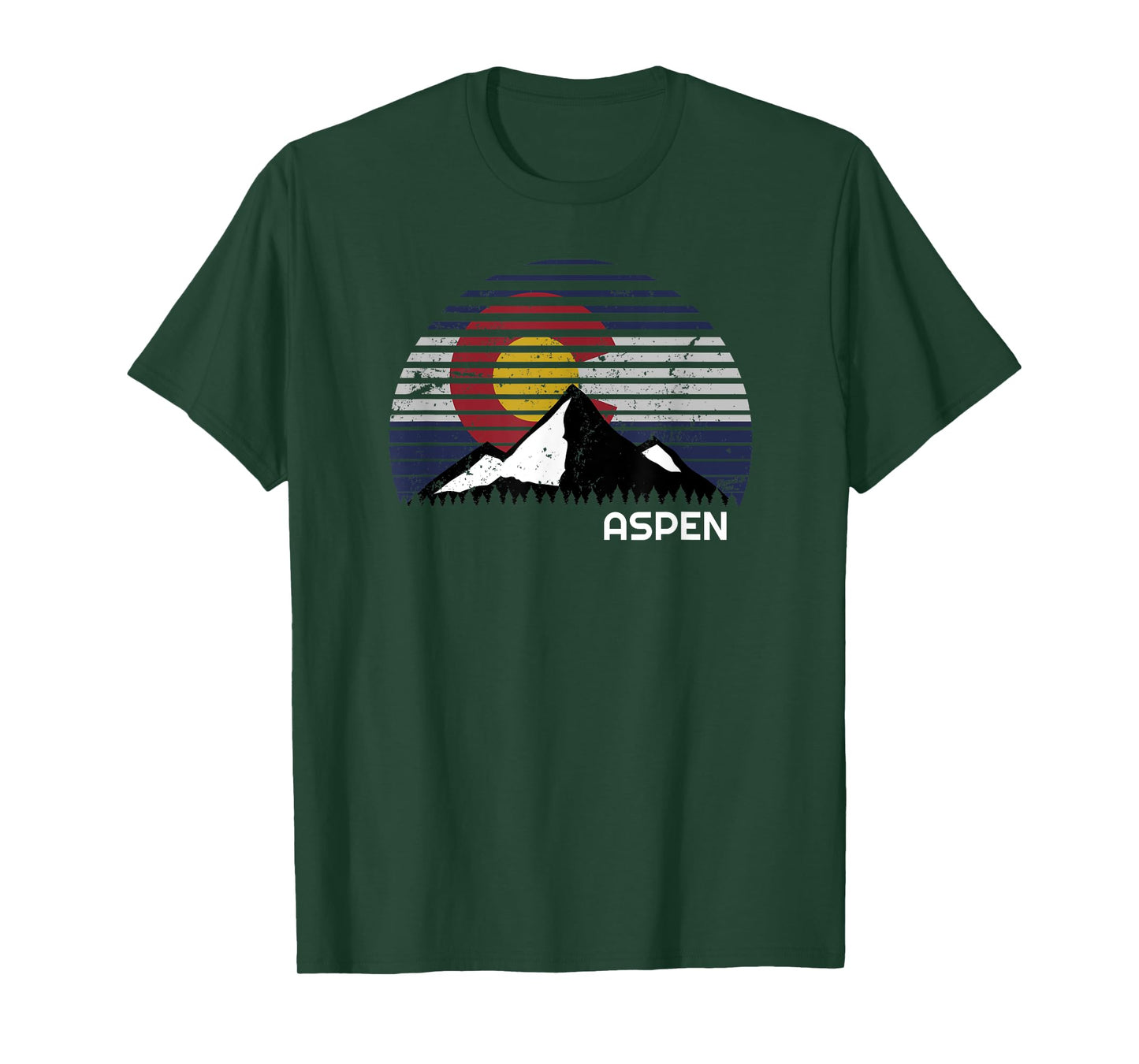 Aspen Colorado Flag - CO Bluebird Day Mountain T-Shirt