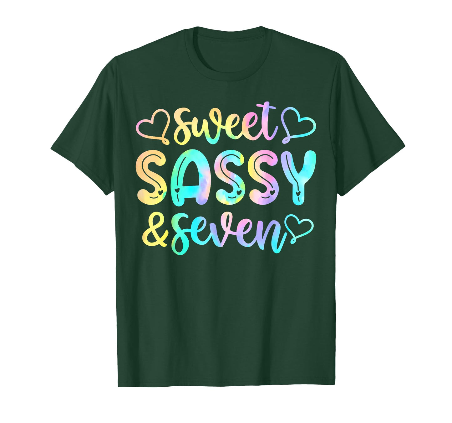 7th Birthday Girl Sweet Sassy And Seven 7 Years Old Girls T-Shirt