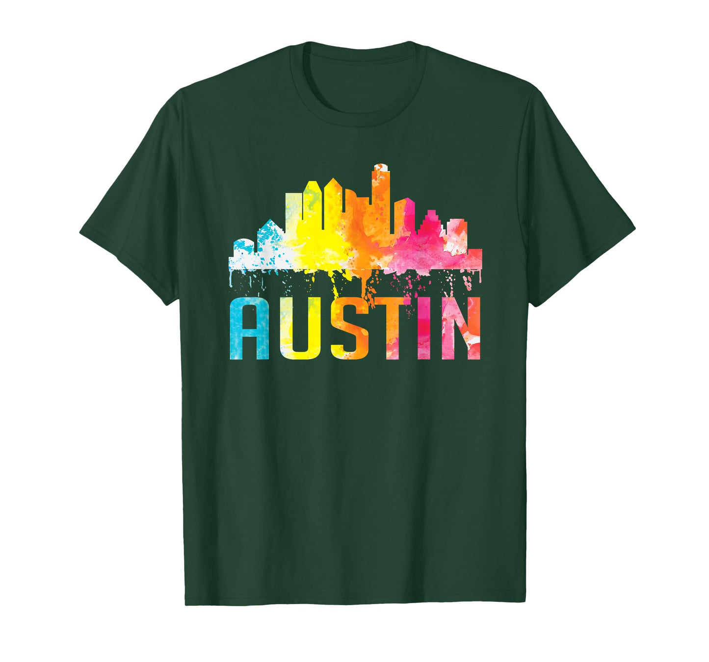 Austin Texas Watercolor Skyline Home State Souvenir Gift T-Shirt