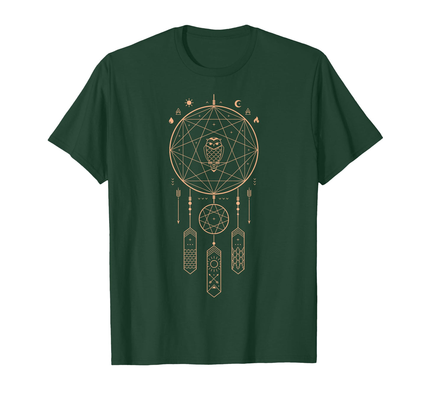 Gamma Ray Dream Catcher Owl Nature T-Shirt - Women's Unisex-Adults Black Short Sleeve Classic Fit Cotton 60% Polyester 40% Size Small