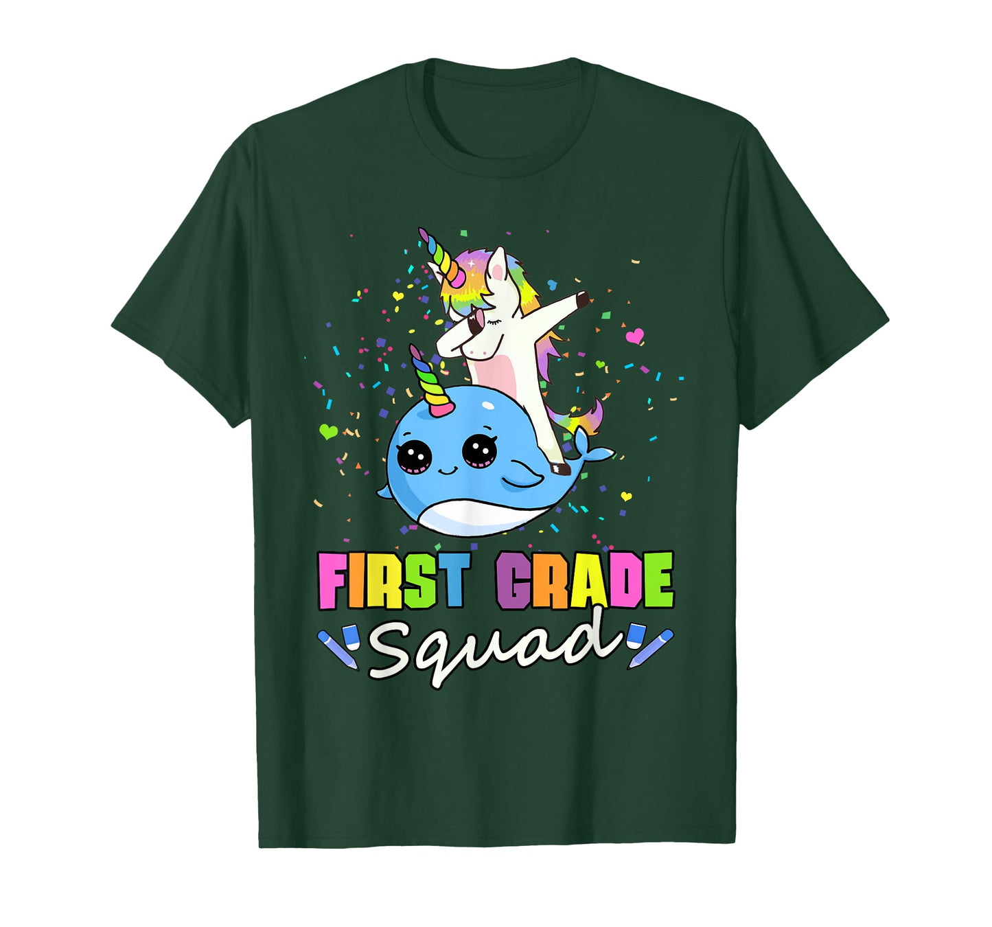 Team 1st Grade Unicorn Narwhal First Grade Squad T-Shirt