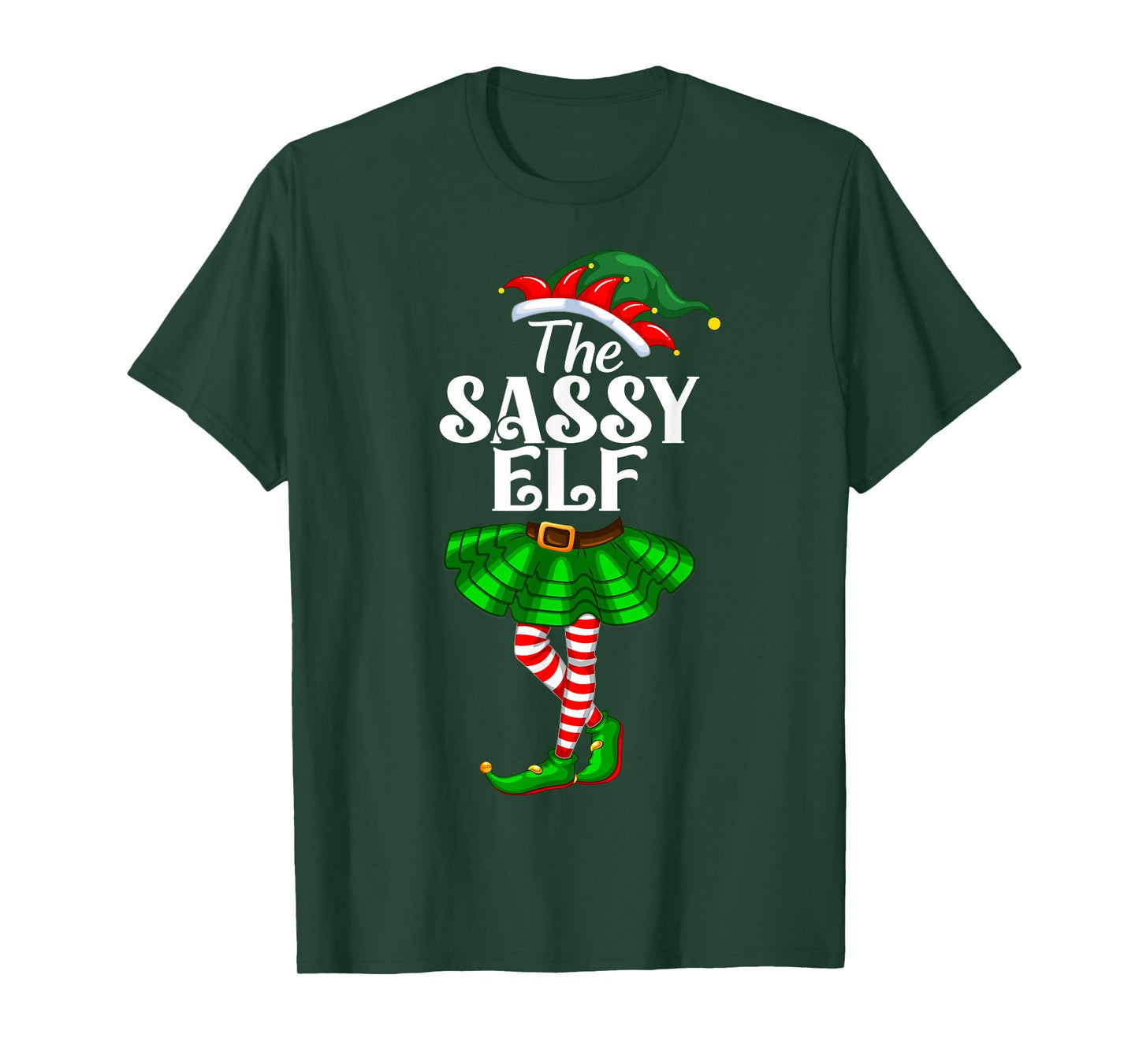 The Sassy Elf Xmas Funny Christmas Matching Family Pajama T-Shirt