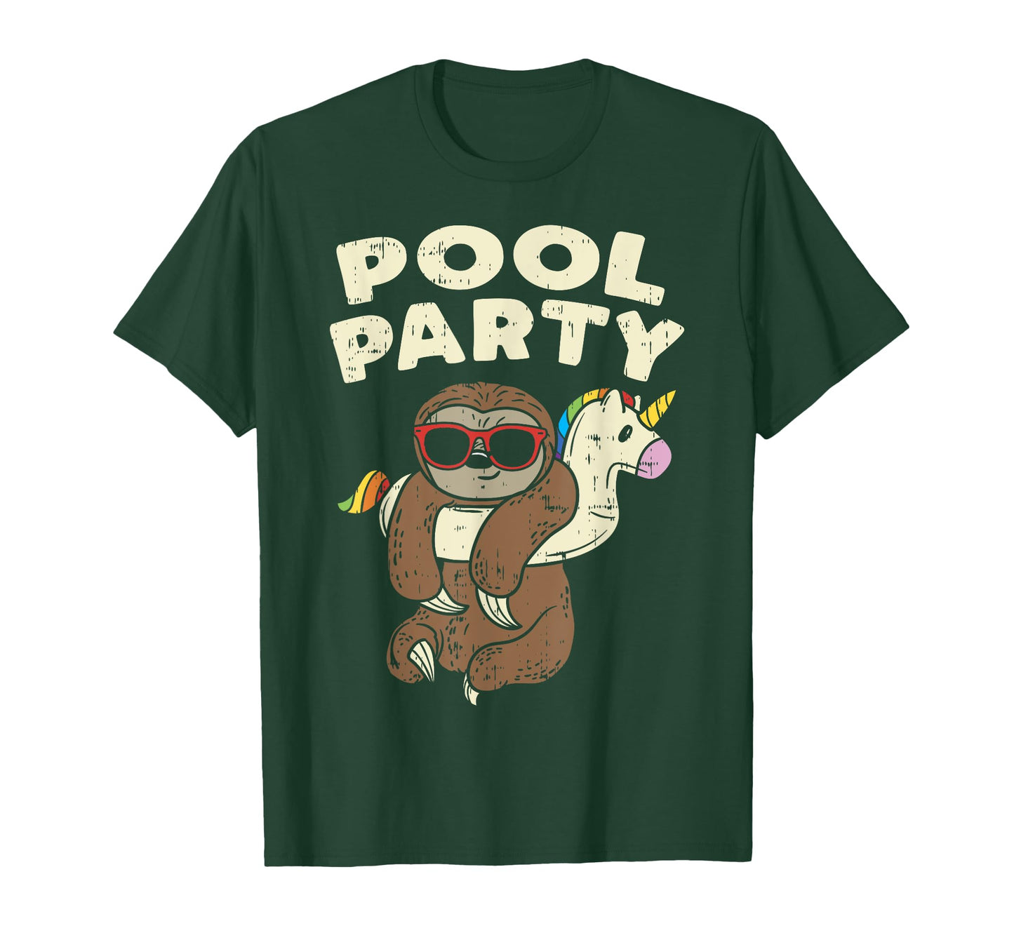 Pool Party Sloth Funny Animal Lover Birthday Party Kids Gift T-Shirt